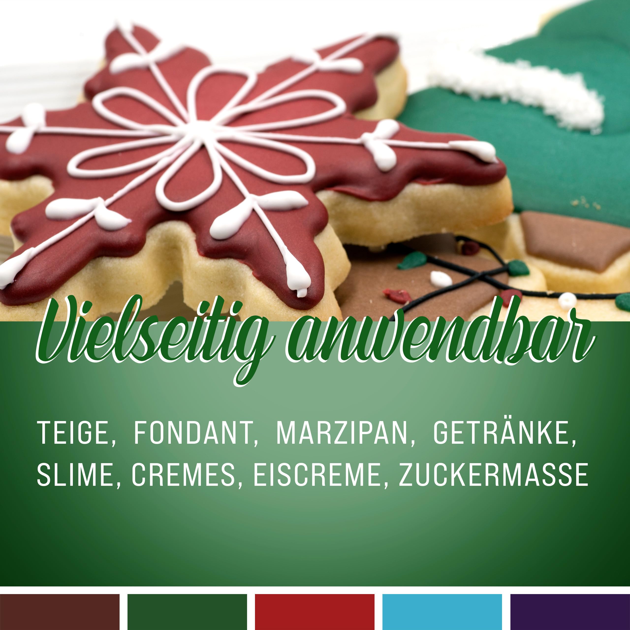 Belissia Lebensmittelfarbe Set – 8x10ml flüssig & hochkonzentriert – Lebensmittelechte Speisefarbe zum Backen, Kochen, Fondant & DIY - vegan, stark färbend, geschmacksneutral