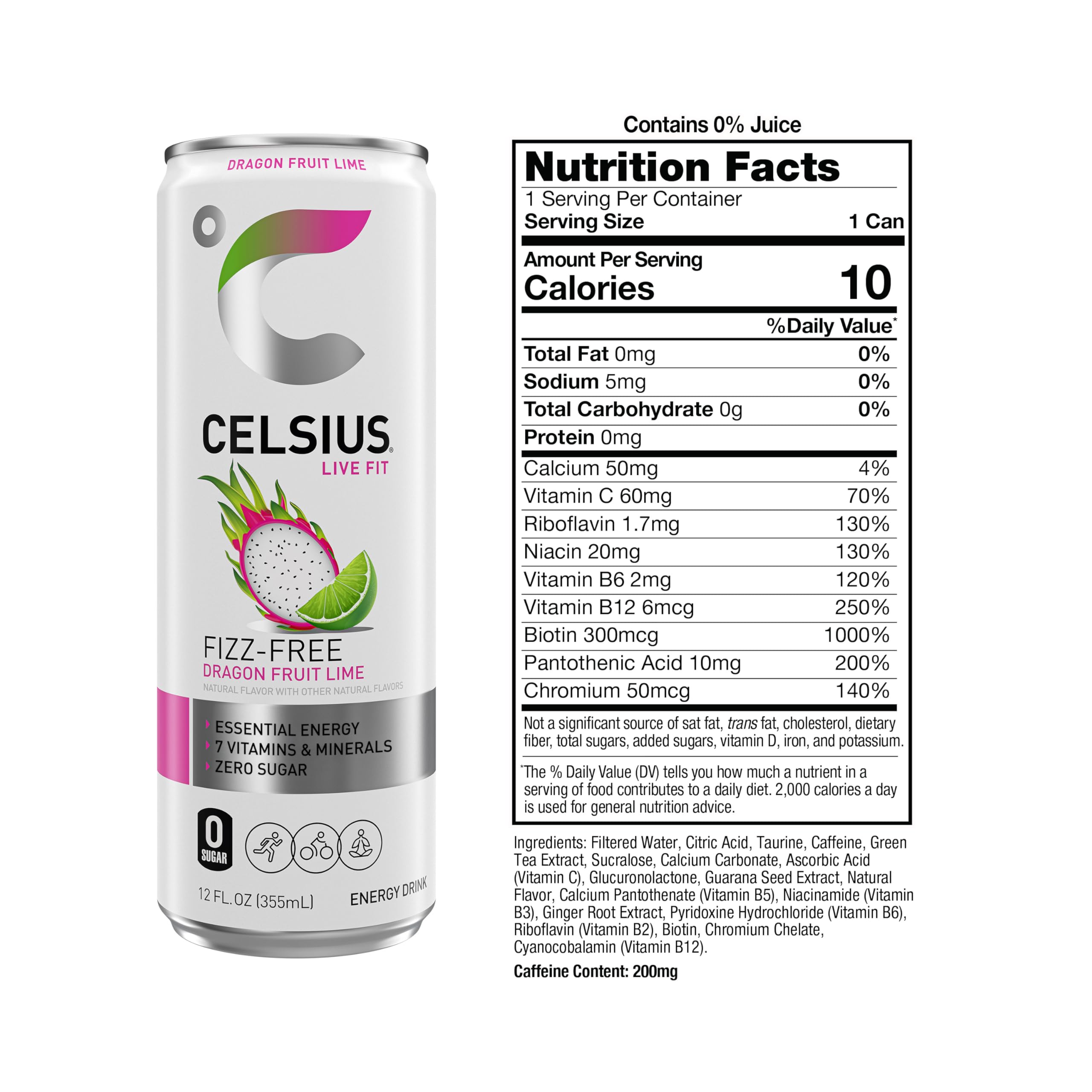 CELSIUS Sparkling Kiwi Guava, Functional Essential Energy Drink 12 Fl Oz (Pack of 12)