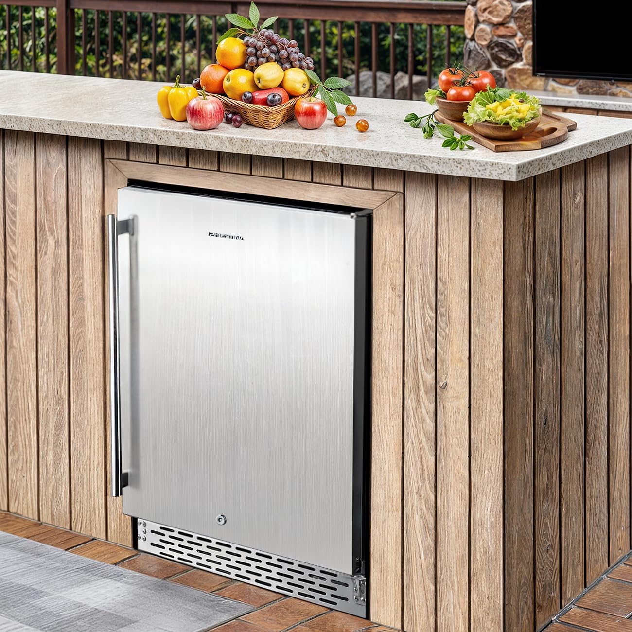 Phiestina Beverage Fridge, 24 Inch Wine and Beverage Refrigerator, Under Counter Wine Cooler- 20 Bottles & 76 Cans, Built-in/Freestanding Dual Zone with Glass Door