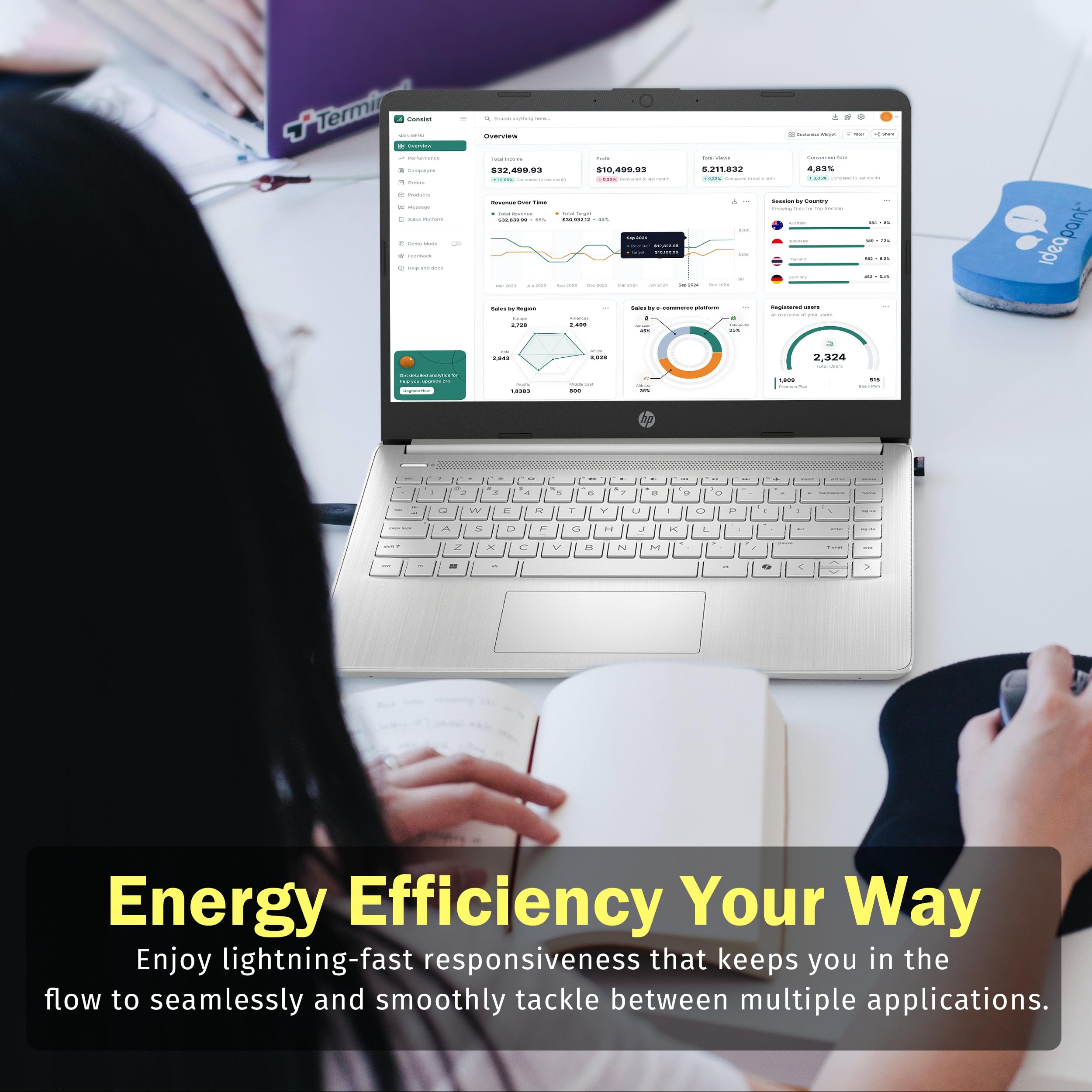 HP Stream 14" HD BrightView Laptop, Intel Celeron N4120, 16GB RAM, 288GB Storage (128GB UFS + 160GB Docking Station Set), Intel UHD Graphics, 720p Webcam, Wi-Fi, 1 Year Office 365, Win 11S, Silver