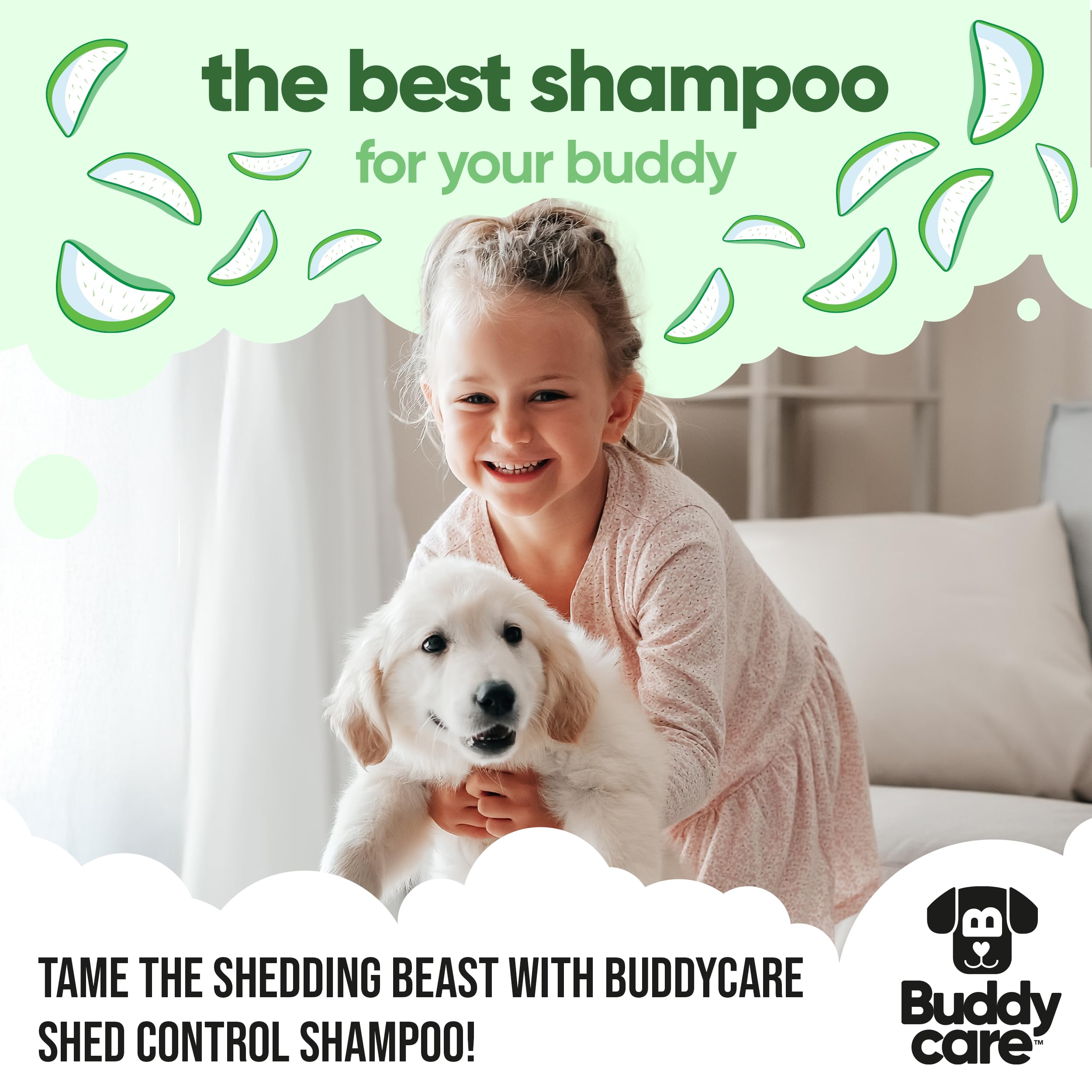 2in1 Hundeshampoo und Conditioner von Buddycare (500ml) - Praktisches Hundeshampoo langhaar und welpen Shampoo Mit Aloe Vera und Pro-Vitamin B5 Rückfettendes Shampoo Für Alle Hunderassen