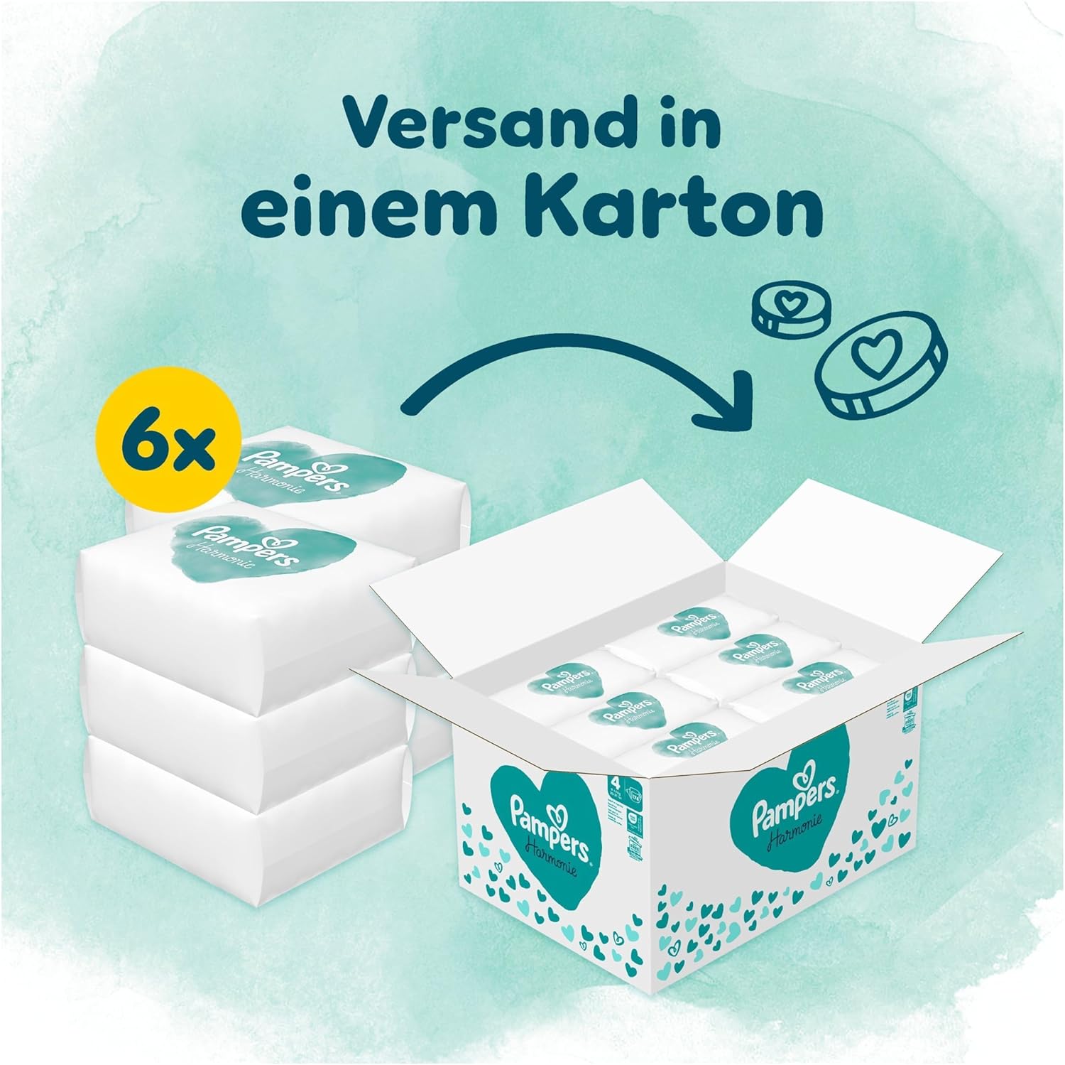 Pampers Harmonie Windeln Größe 5, 152 Windeln, 11kg-16kg, sanfter Hautschutz mit 100Prozent Pampers Schutz