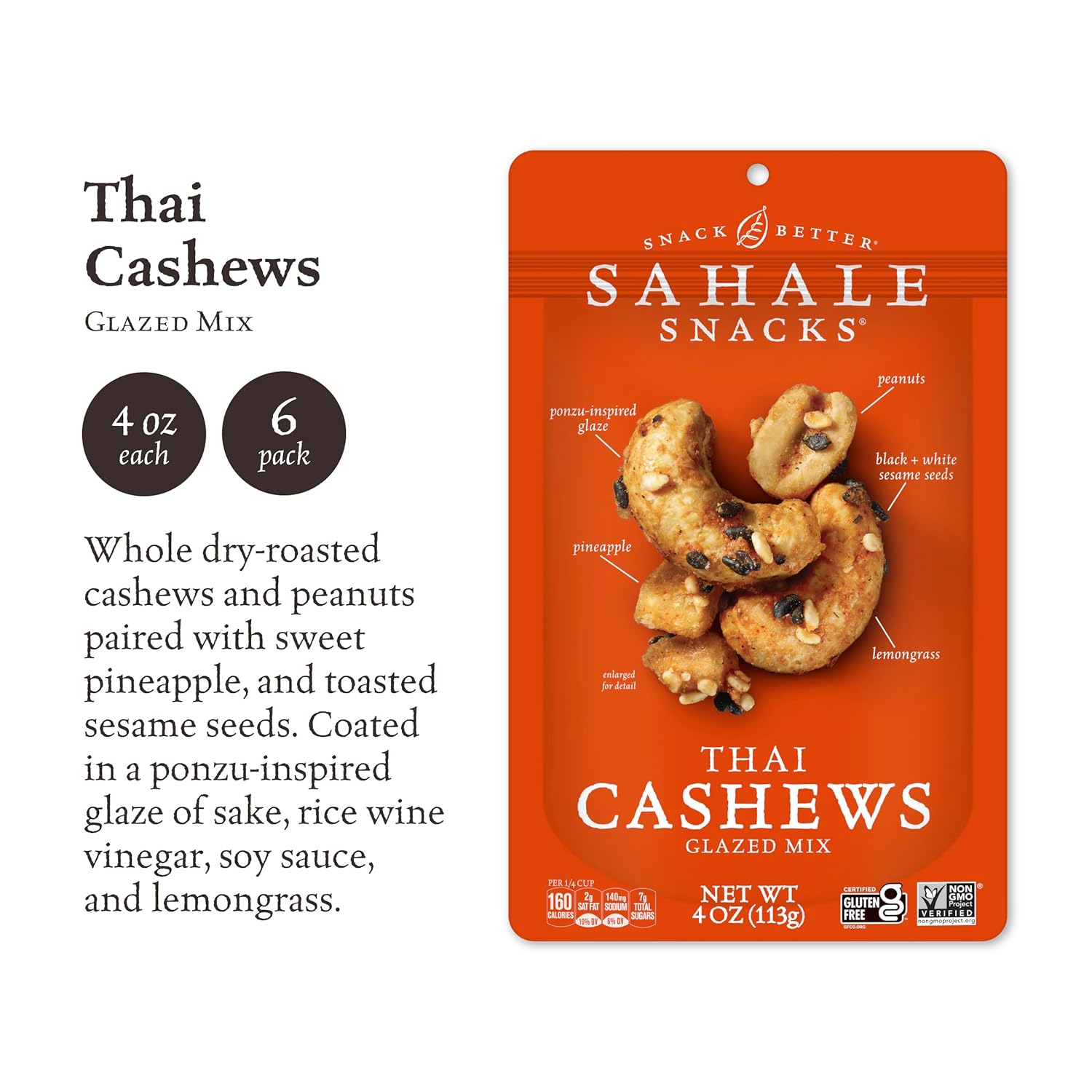 Sahale Snacks Glazed Mix Nut Blend Variety Pack, 1.5 Oz Grab & Go Bags (12 Total Packs) - Four Different Dry-Roasted Deluxe Mixed Nuts Blends Included - Non-GMO Kosher & Certified Gluten-Free Snacks