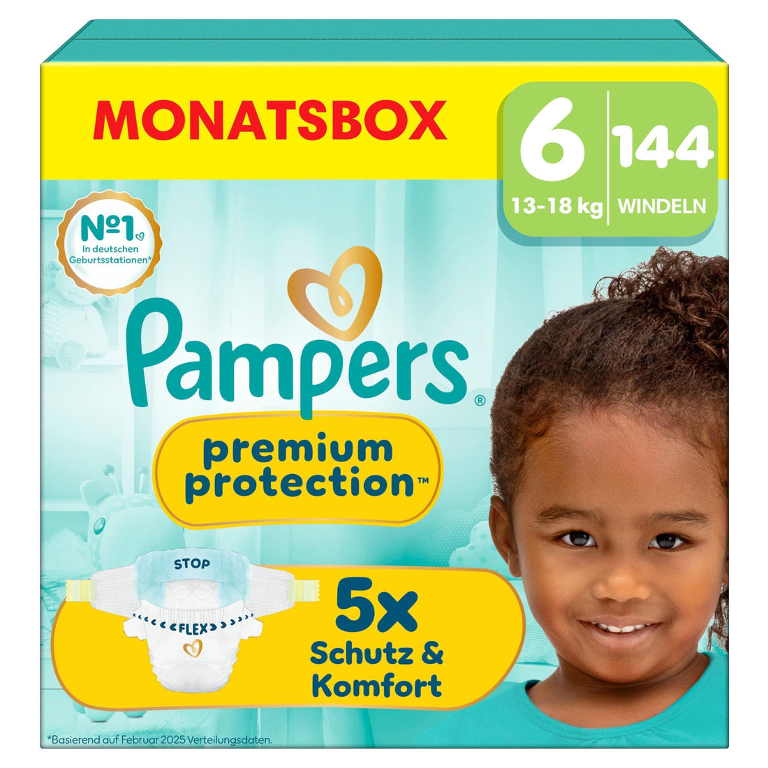 Pampers Premium Protection Größe 5, 152 Windeln, 11kg-16kg, unser Nr. 1 Haut- und Auslaufschutz