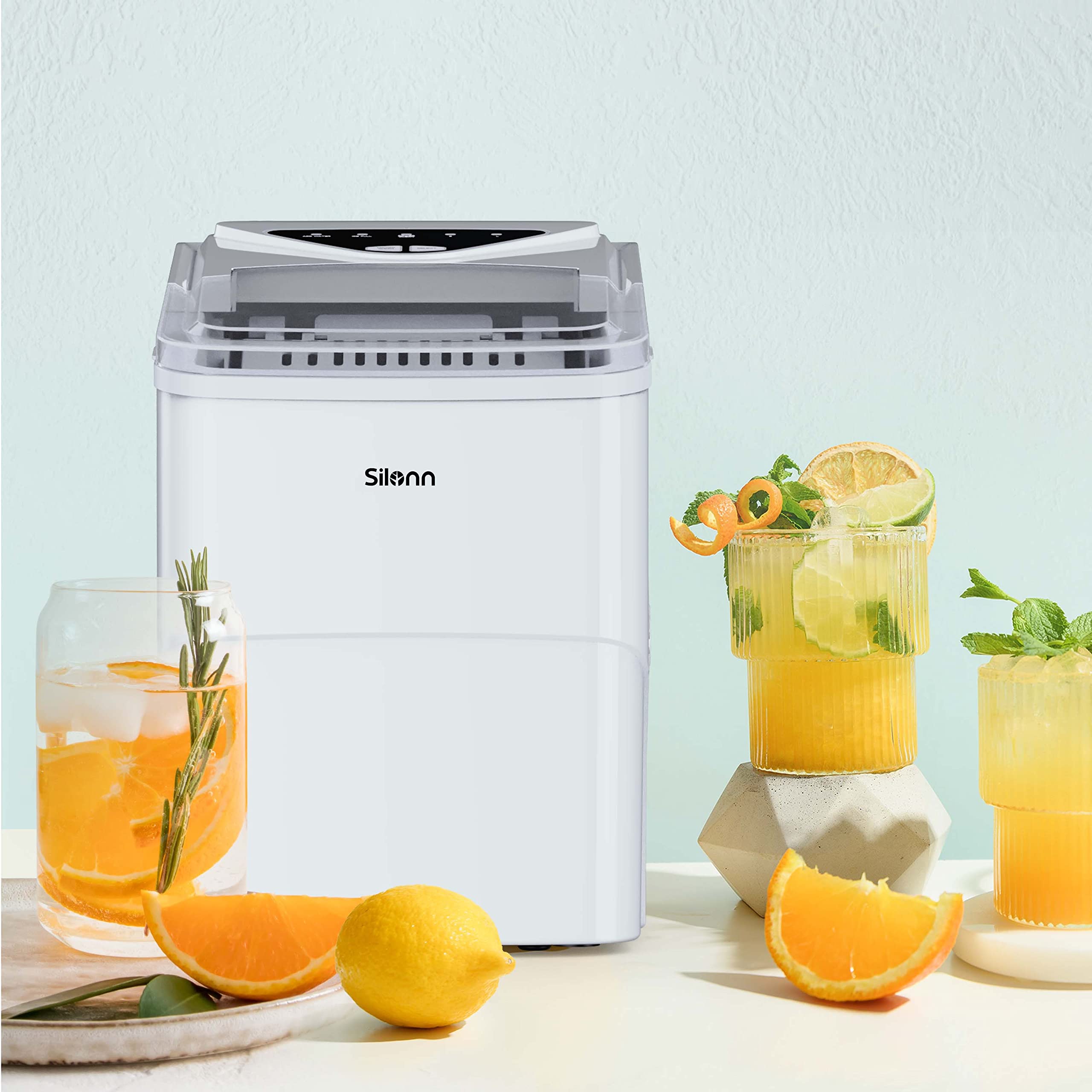 Nugget Ice Maker Countertop, Silonn Chewable Pellet Ice Machine with Self-Cleanin Function, 36lbs/24H Portable Ice Makers for Home Kitchen Officce, Black