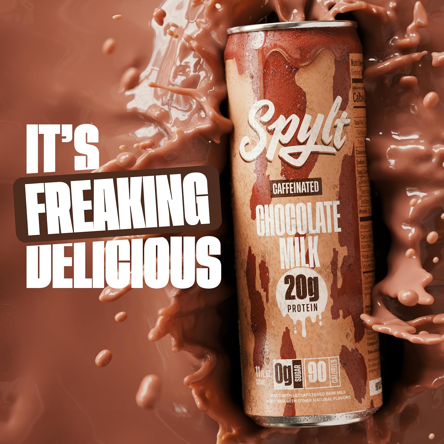 Spylt High Protein Vanilla Milkshake with 60mg Caffeine & 20g Protein - 90 Calories, Ready to Drink, Sugar Free, Lactose Free Milk, Perfect for Workout Recovery & Afternoon Pick Me Up - 12 Count