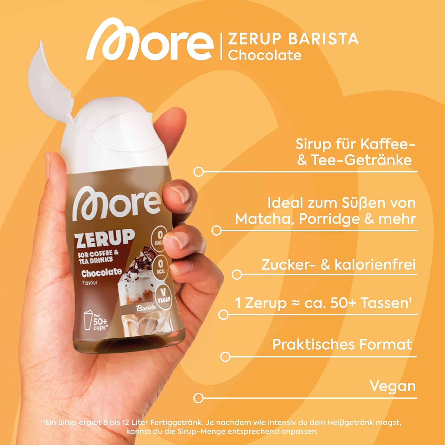 MORE Barista Zerup, Vanilla, 65 ml, für Kaffee, Tee und Heißgetränke, vegan, zero Kalorien - made in Germany