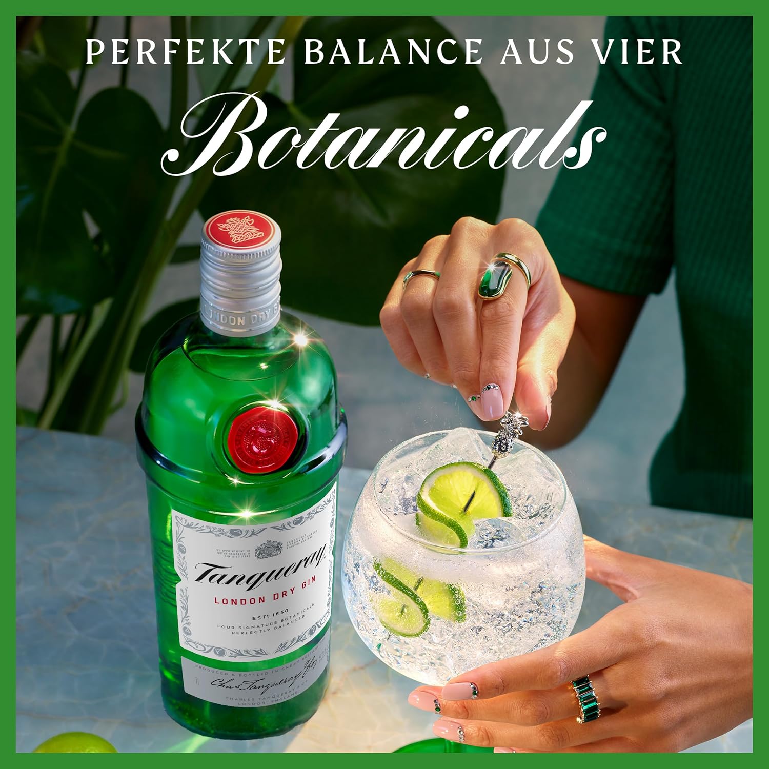 Tanqueray London Dry Gin | aromatischer Gin | 4-fach destilliert auf englischem Boden | 43,1% vol | 1000ml Einzelflasche