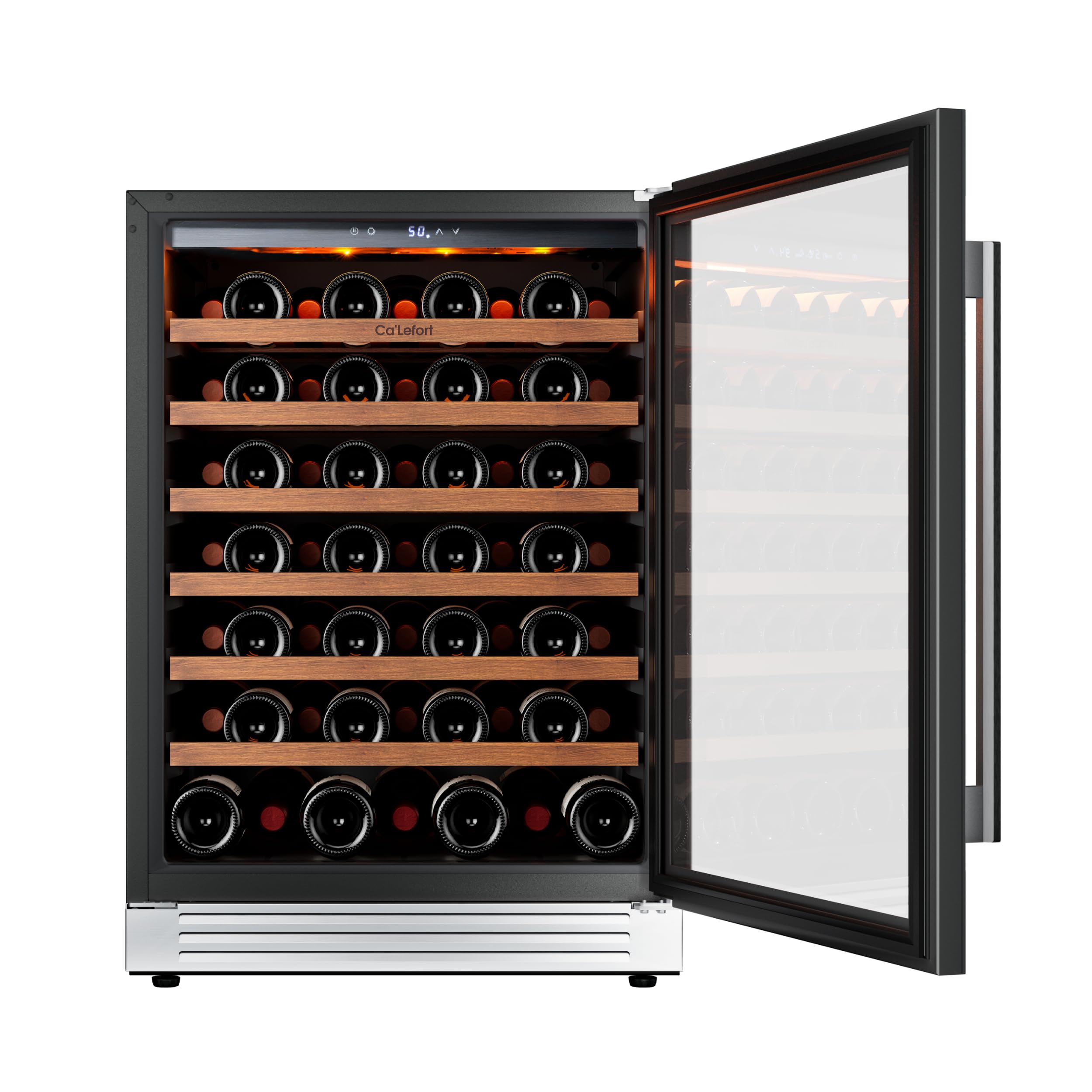 Ca'Lefort 15 Inch Wine Fridge, 33 Bottle Wine Cooler Refrigerator, 40-65°F Wine Refrigerator Glass Door, 3 LED Wine Fridge, Built-in or Freestanding Fridge for Home/Bar/Kitchen (3.0 cu.ft)