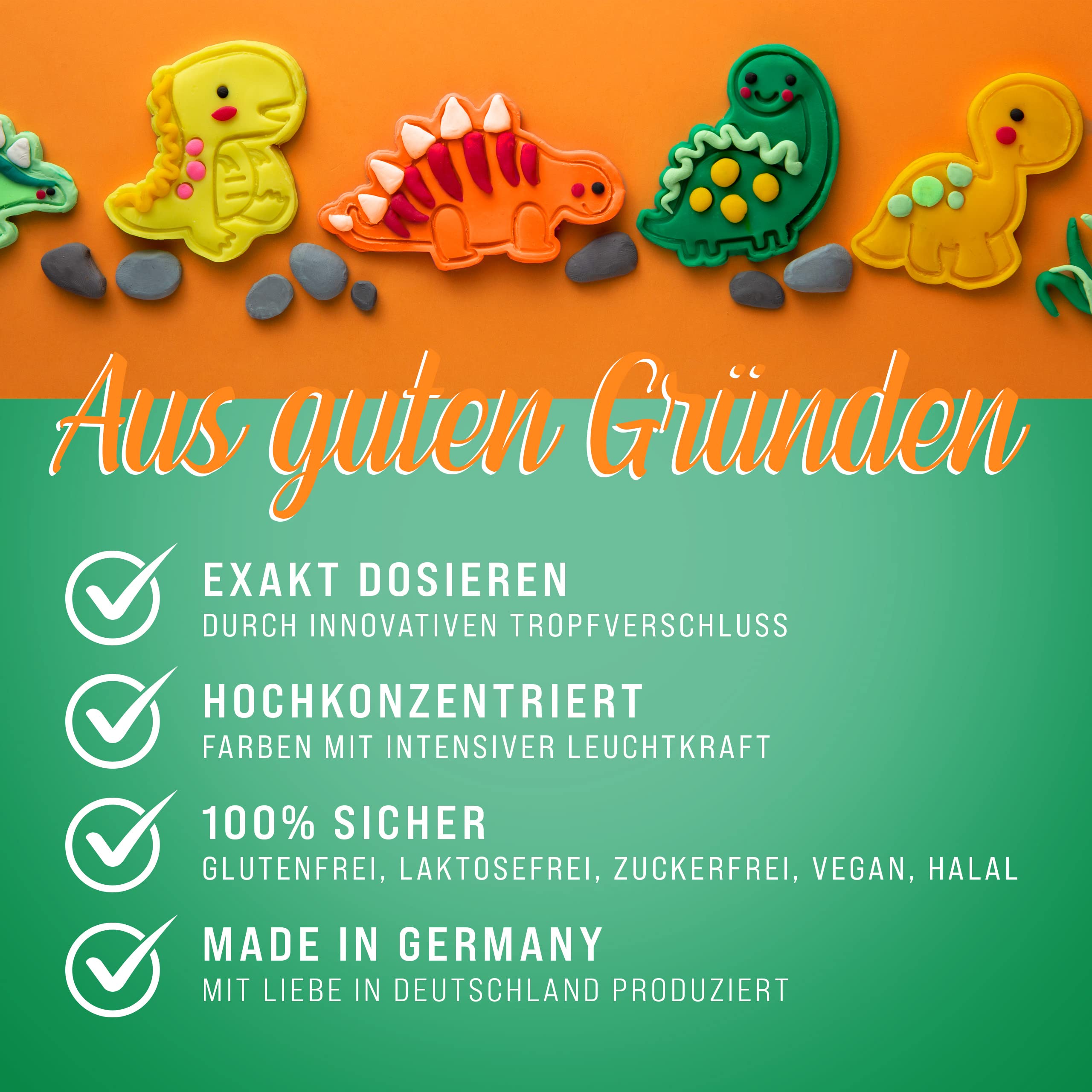 Belissia Lebensmittelfarbe Set – 8x10ml flüssig & hochkonzentriert – Lebensmittelechte Speisefarbe zum Backen, Kochen, Fondant & DIY - vegan, stark färbend, geschmacksneutral