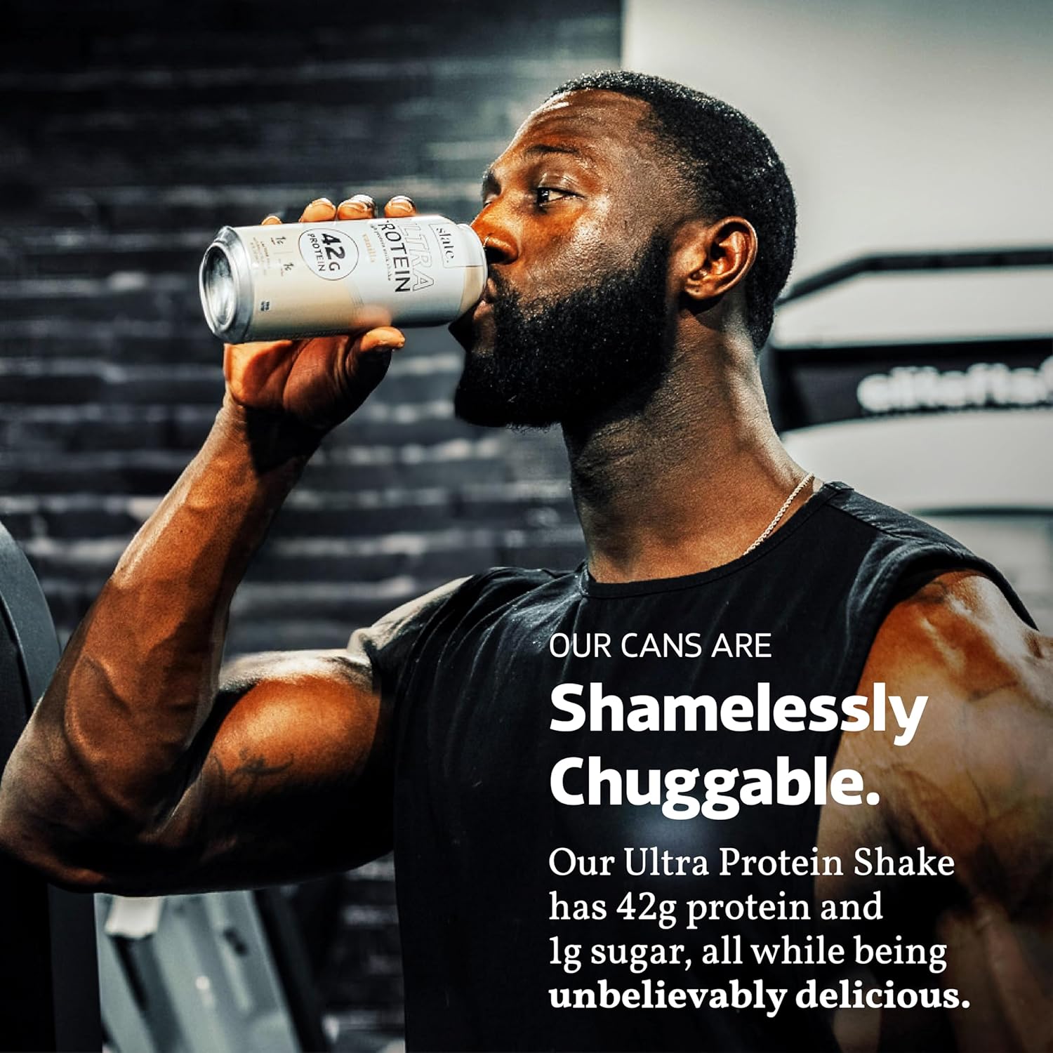 Slate Milk - Ultra Protein Shake - Vanilla - 42g Protein, 1g Sugar, 180 Calories, 1g Net Carbs - Lactose Free, No Added Sugar - Made with Ultra Filtered Milk - Breakfast Boost, Post Workout - 15 fl oz, 12 Cans