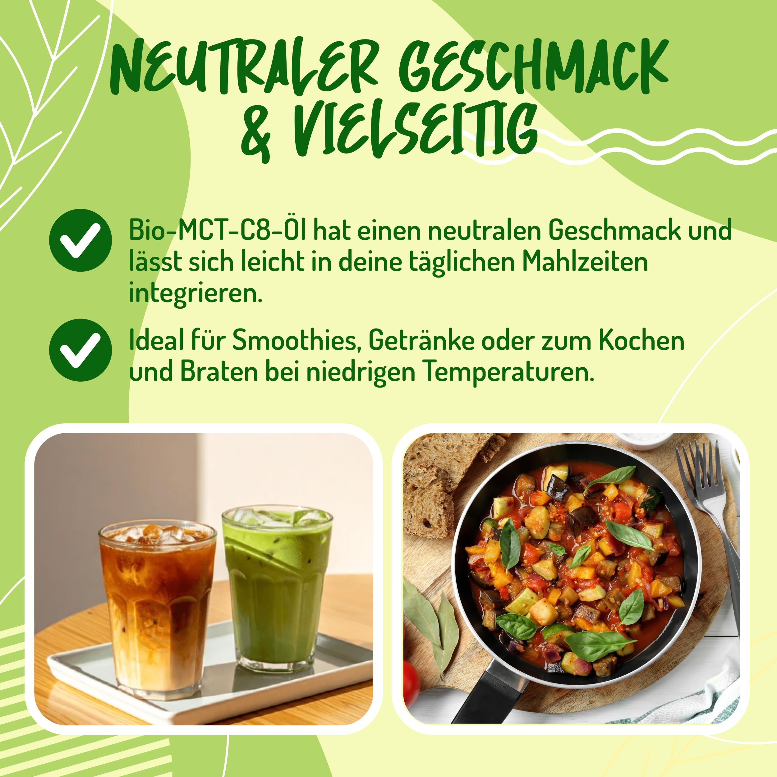 C8 MCT Öl Bio - 1 Lt. Biologische und Rein mct öl c8 für Keto Paleo oder zur Anwendung auf Körper und Haar. Veganes und Vegetarisches.