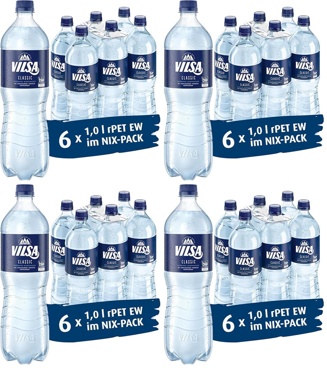 VILSA Mineralwasser Classic, 6 x 1,00 l PET (Packung mit 4)