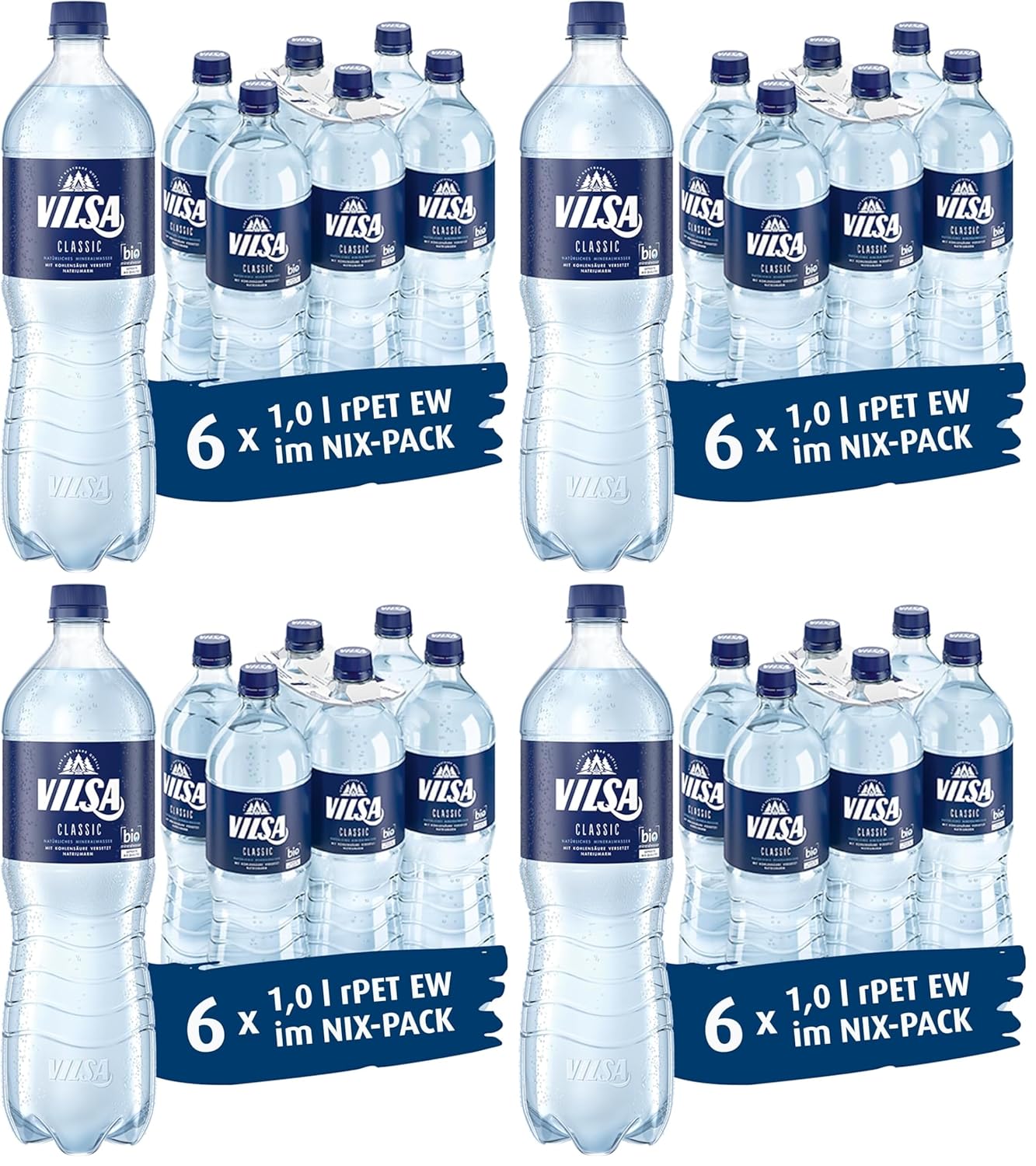 VILSA Mineralwasser Classic, 6 x 1,00 l PET (Packung mit 4)