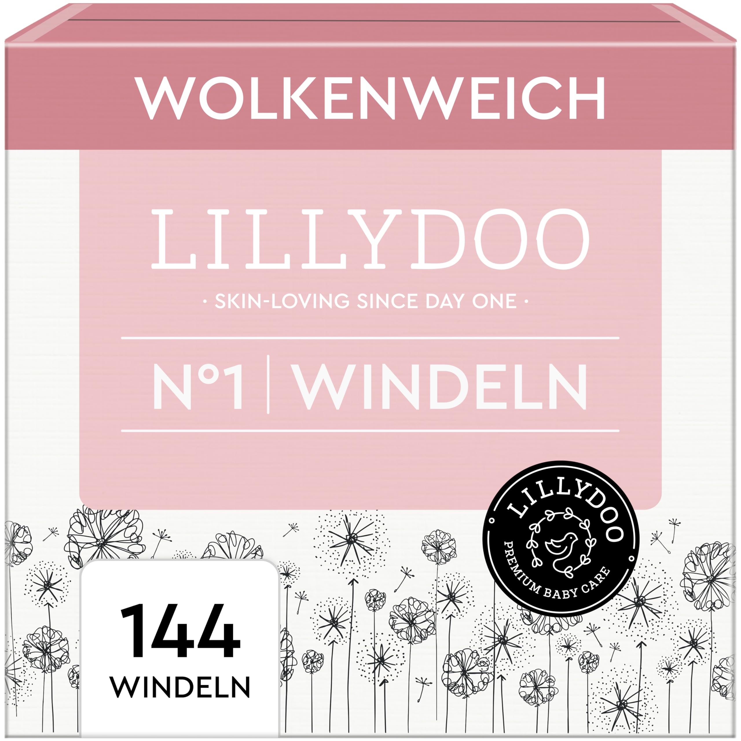 LILLYDOO hautfreundliche Baby Windeln - Größe 1 (2+ kg), 24 Stück, Sicherer Auslaufschutz, Weich, Ohne Parfüme & Lotionen für empfindliche Haut, Dermatologisch getestet