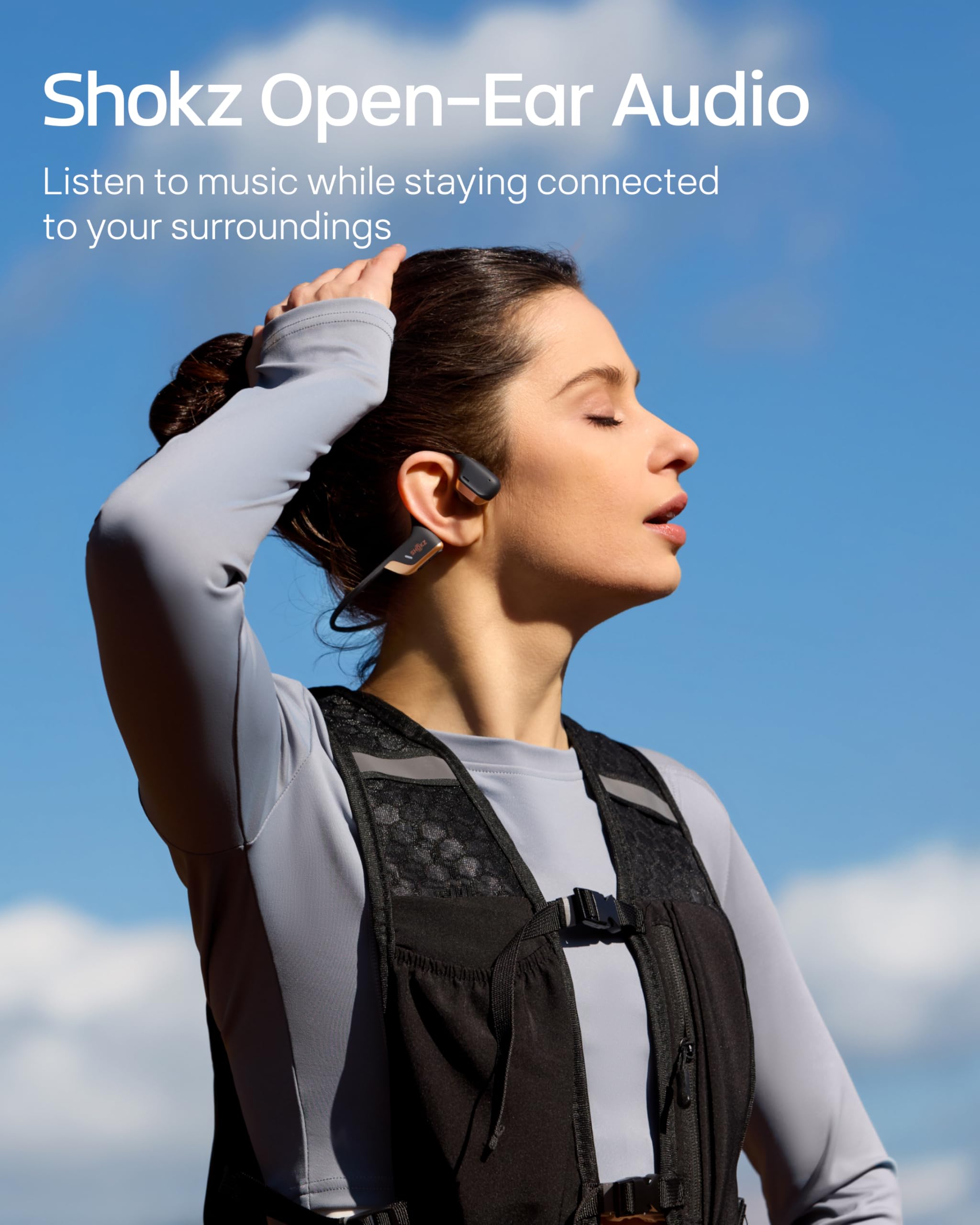 SHOKZ New OpenRun Pro 2- Bone Conduction Headphones, Open-Ear Bluetooth Wireless Sport Earphones for Running, Workouts - Sweat Resistant, Secure Comfortable Fit -Deep Bass, Smart Mic, Reflective Strip