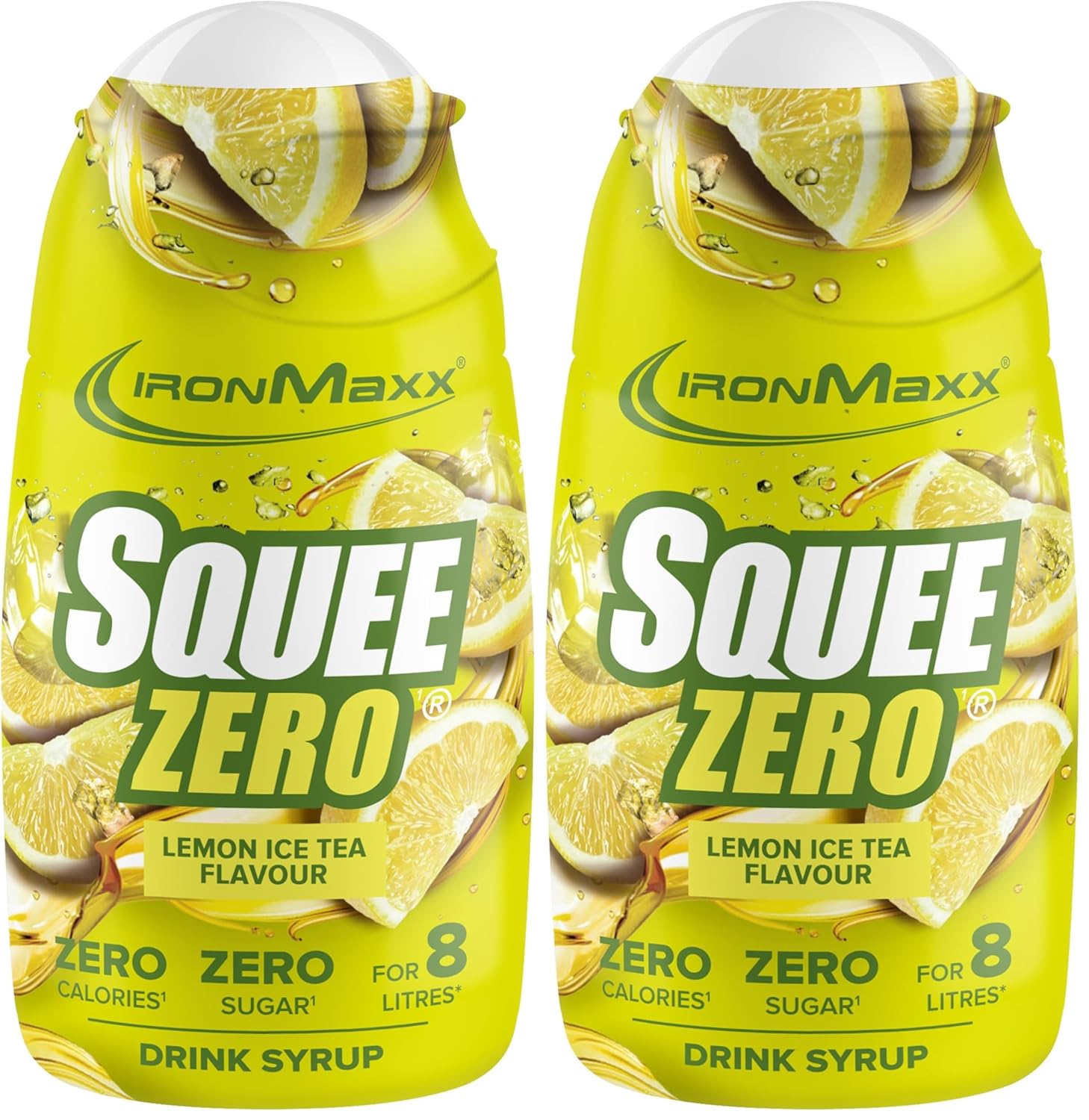 IronMaxx SqueeZero - Raspberry 65ml | Sirup, Erfrischendes Geschmackserlebnis für 8 Liter, Zuckerfrei und Kalorienfrei in 100ml verzehrfertigem Getränk