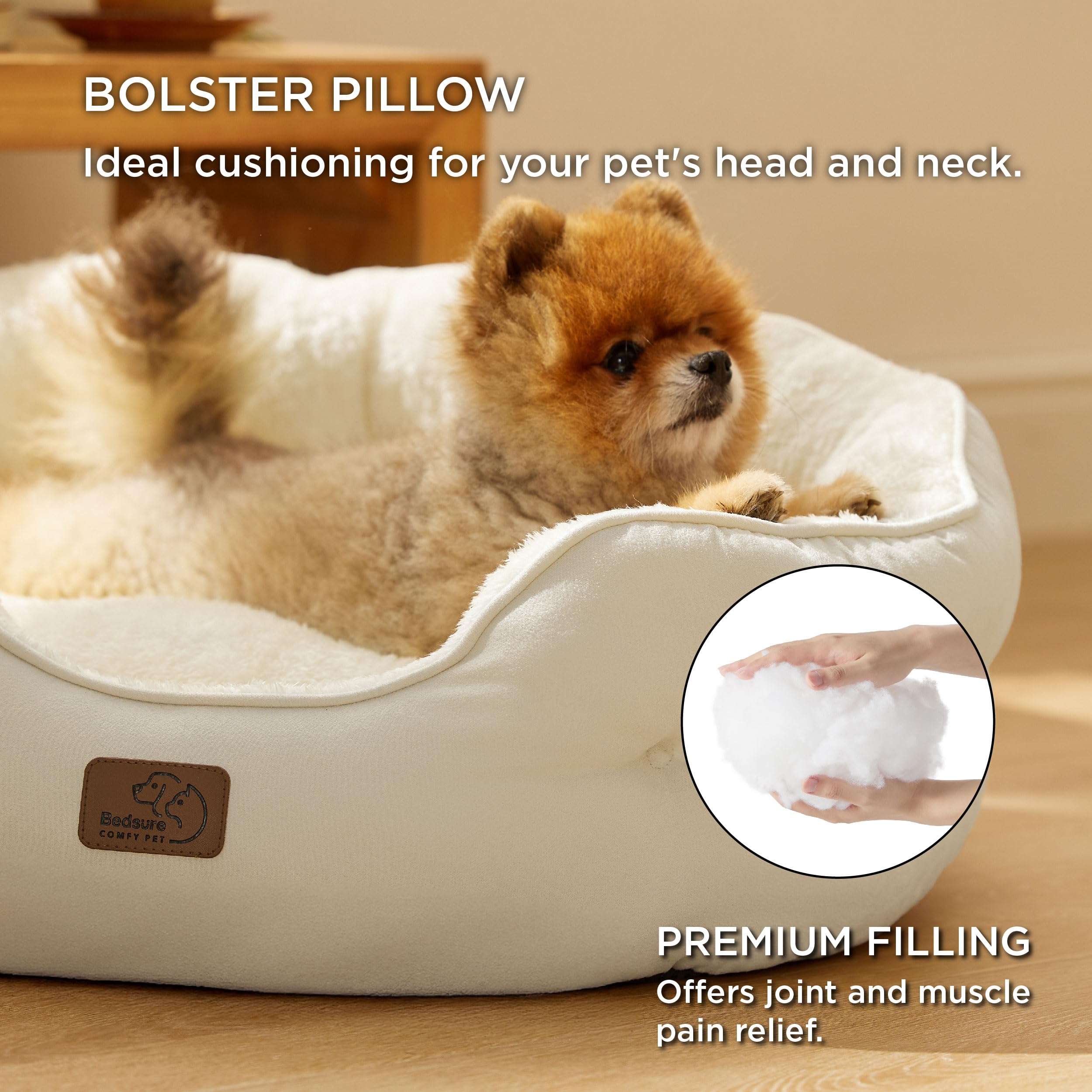 BEDSURE Katzenbett waschbar Katzen Bettchen - 51x48x15cm Katzenkorb mit Zweiseitig Innenkissen Katzenschlafplatz für Katzen oder kleine Hunde,Grau