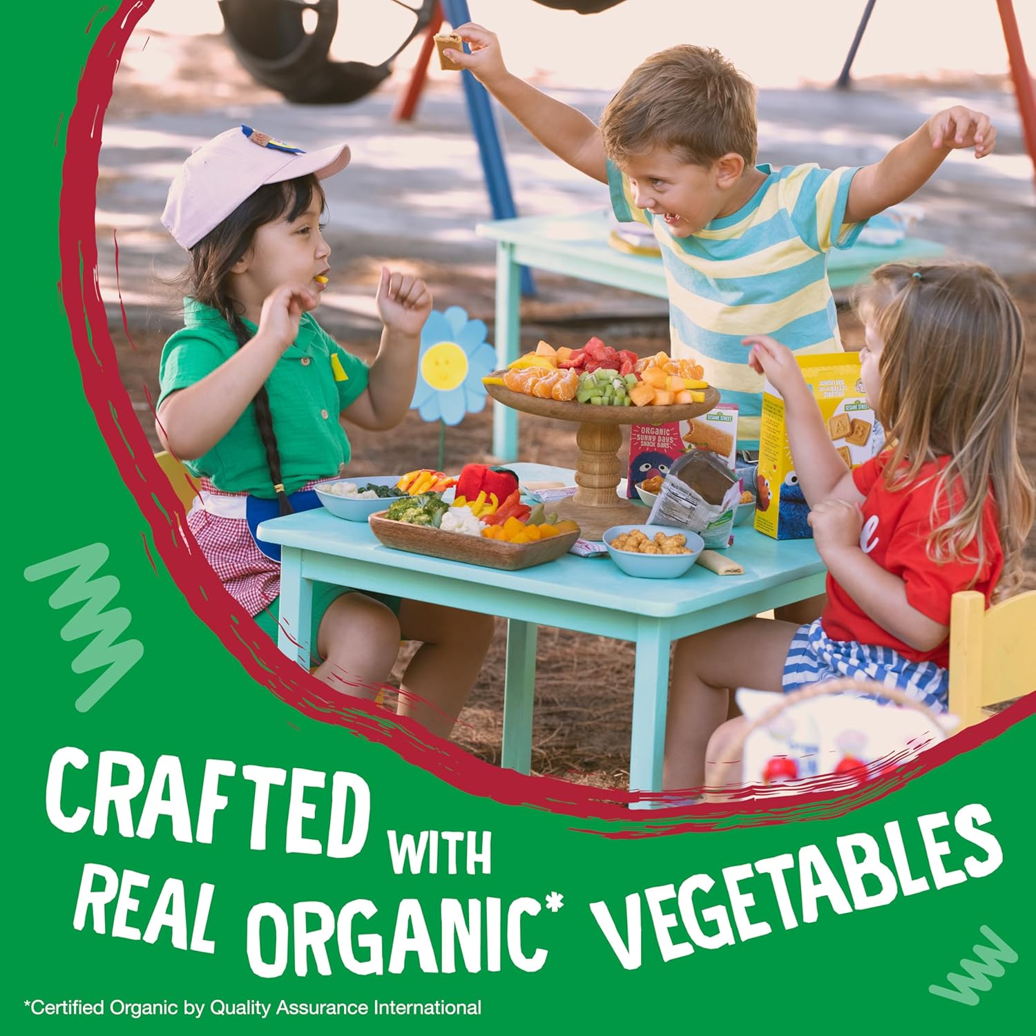 Earth's Best Organic Kids Snacks, Sesame Street Toddler Snacks, Organic Garden Veggie Straws for Toddlers 2 Years and Older, Original, Multipack, .5 oz Bags, 12 Count