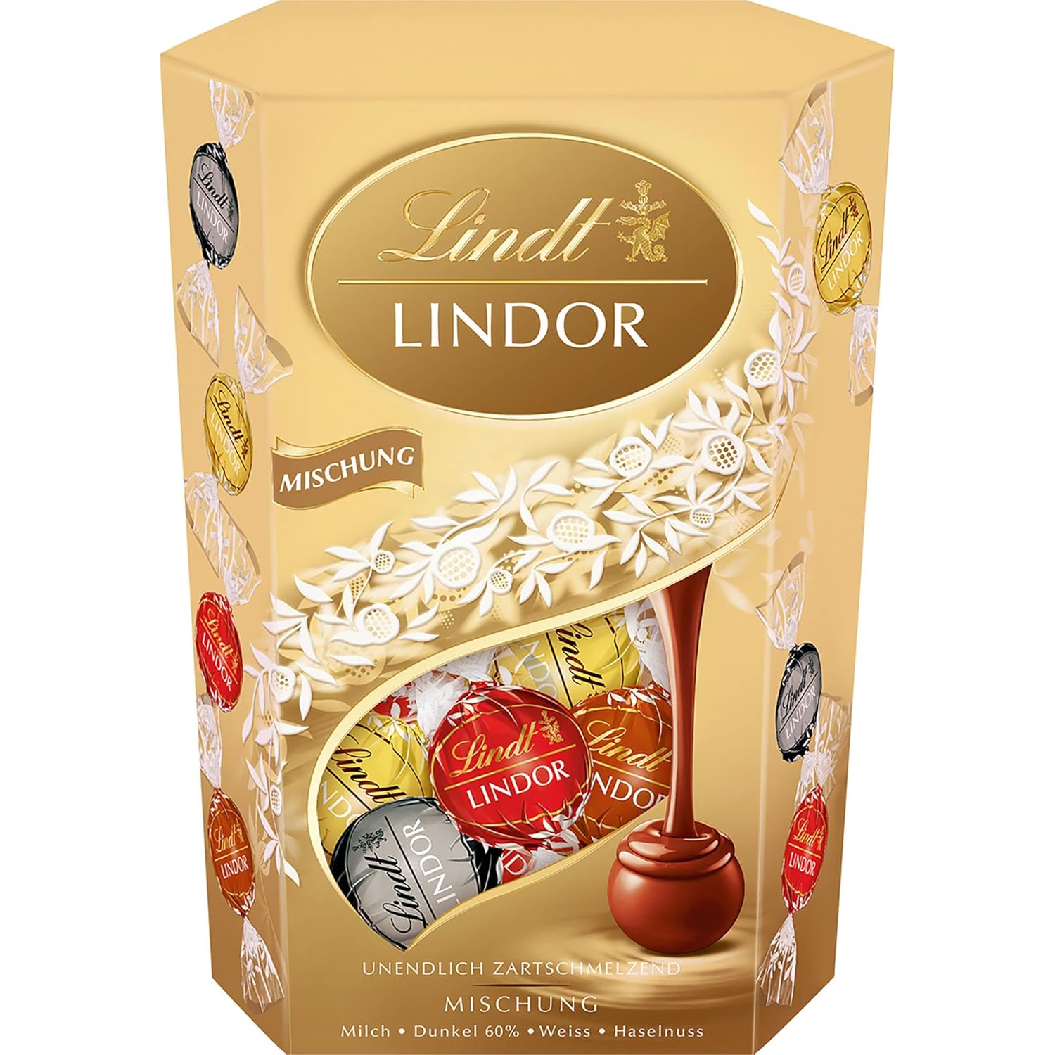 Lindt Schokolade | LINDOR Cornet Pistazie | 500g | 38 Kugeln in Vollmilchschokolade mit zartschmelzender Pistazien Füllung im süßen Cornet | Schokoladen Geschenk