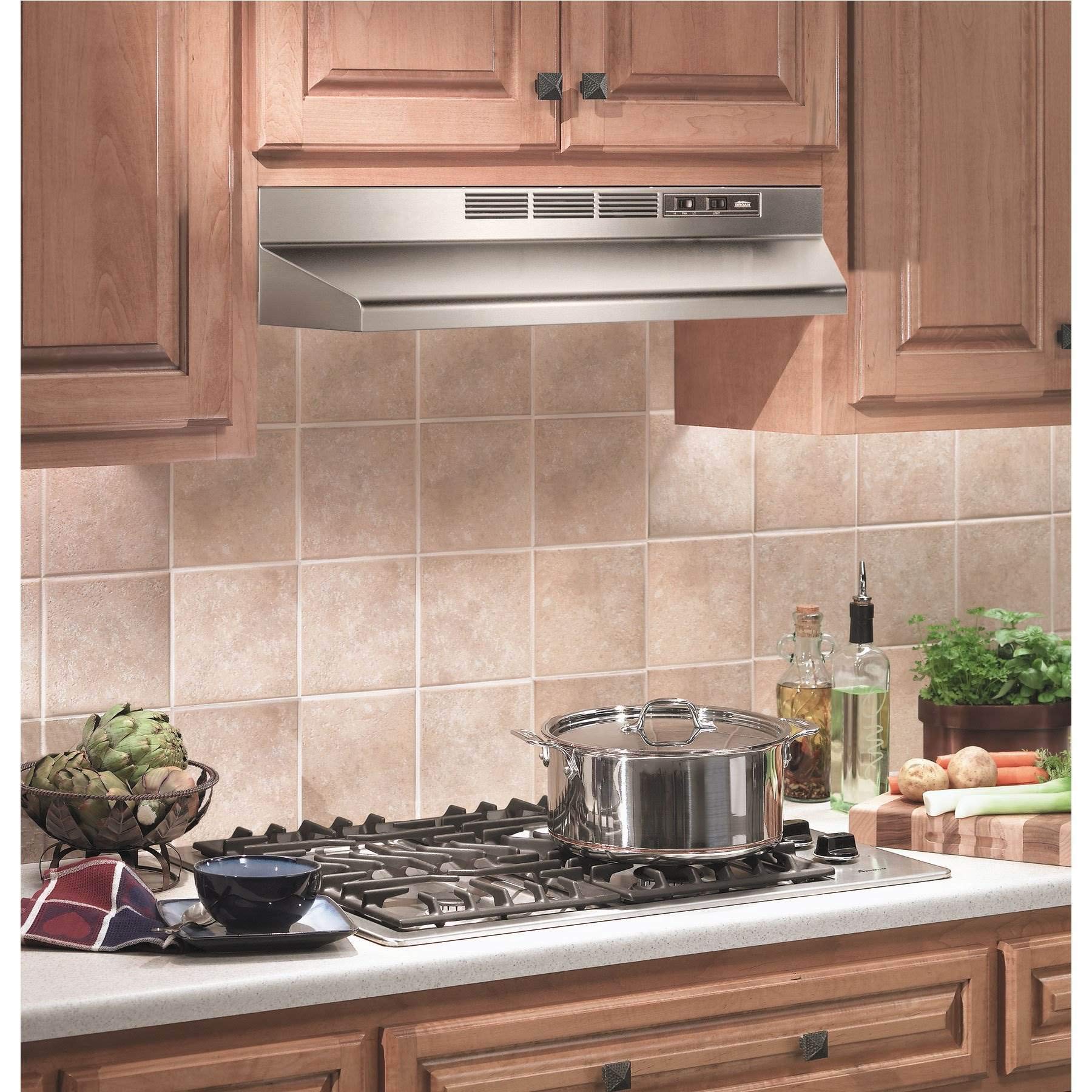 Broan-NuTone 413001 Non-Ducted Ductless Range Hood with Lights Exhaust Fan for Under Cabinet, 30-Inch, White