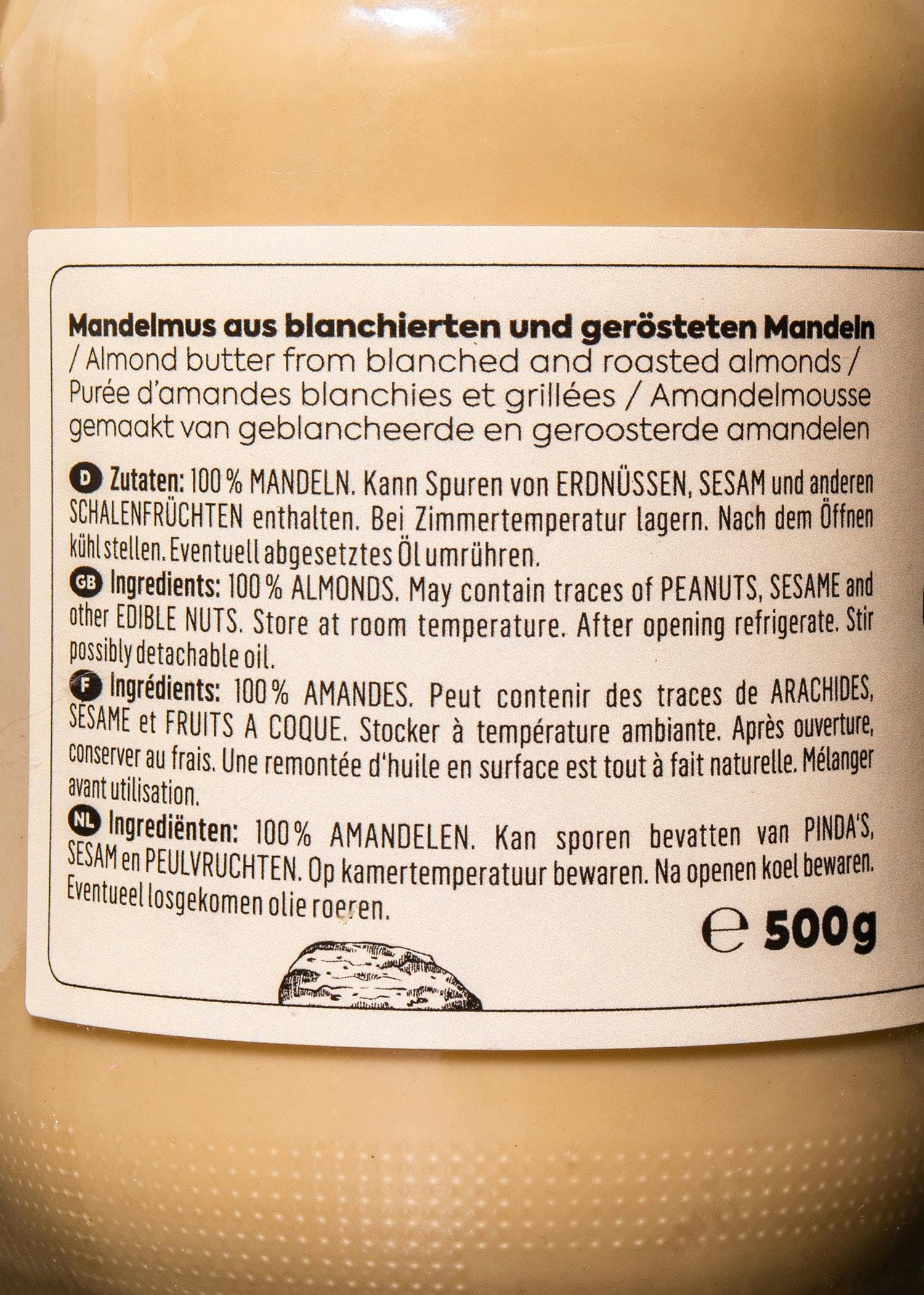 KoRo - Weißes Mandelmus 2 x 500 g - Nussmus ohne Zusatz von Zucker und Palmöl - 100% Mandeln - Unvergleichbar cremig - Vegan - Proteinquelle