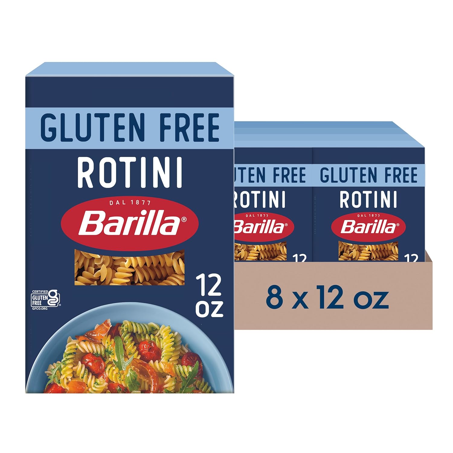 BARILLA Gluten Free Elbows Pasta, 12 Ounce (Pack of 8) - Non-GMO Gluten Free Pasta Made with Blend of Corn & Rice - Vegan Pasta