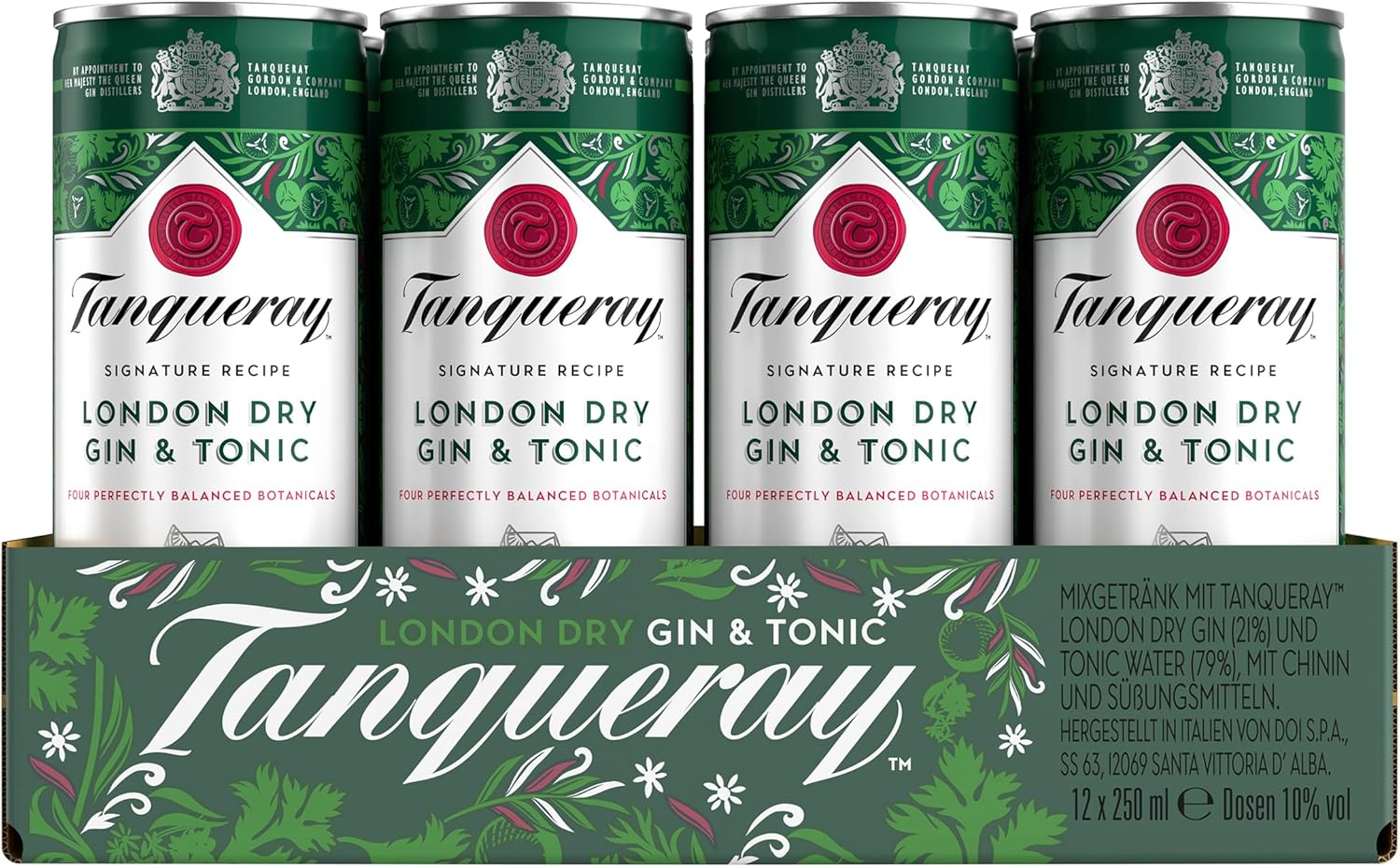 Tanqueray London Dry Gin | aromatischer Gin | 4-fach destilliert auf englischem Boden | 43,1% vol | 1000ml Einzelflasche