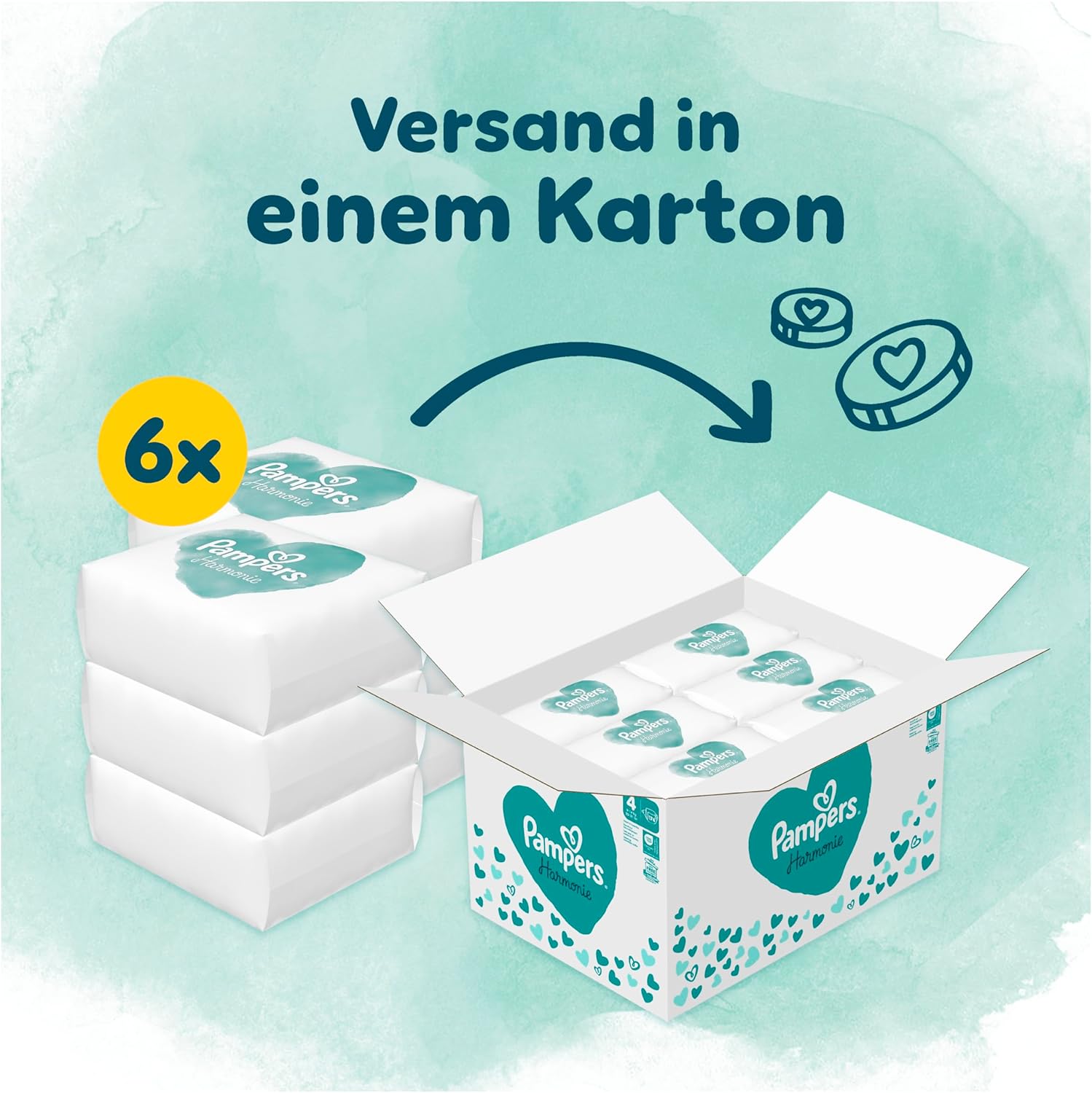 Pampers Harmonie Windeln Größe 5, 152 Windeln, 11kg-16kg, sanfter Hautschutz mit 100Prozent Pampers Schutz