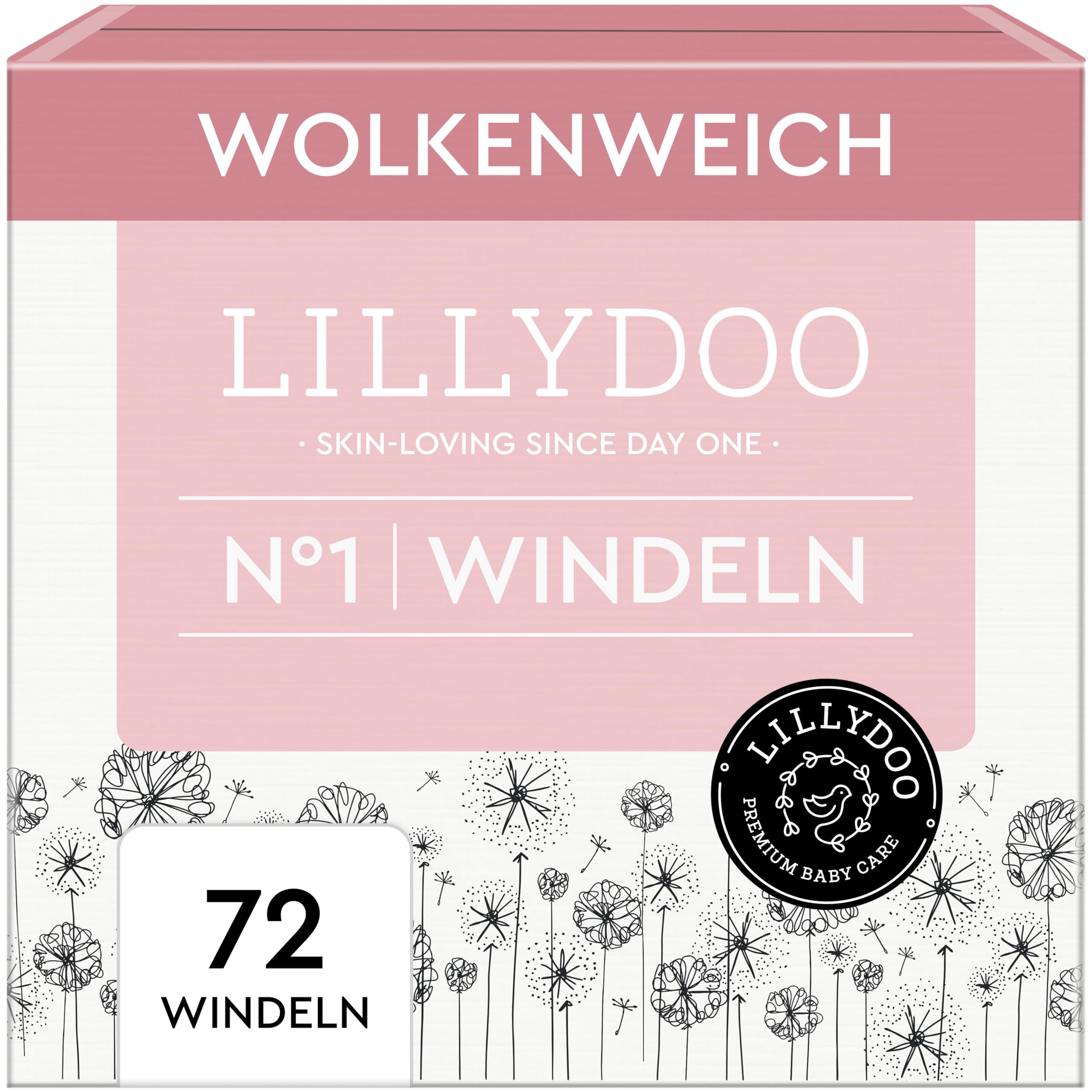 LILLYDOO hautfreundliche Baby Windeln - Größe 1 (2+ kg), 24 Stück, Sicherer Auslaufschutz, Weich, Ohne Parfüme & Lotionen für empfindliche Haut, Dermatologisch getestet