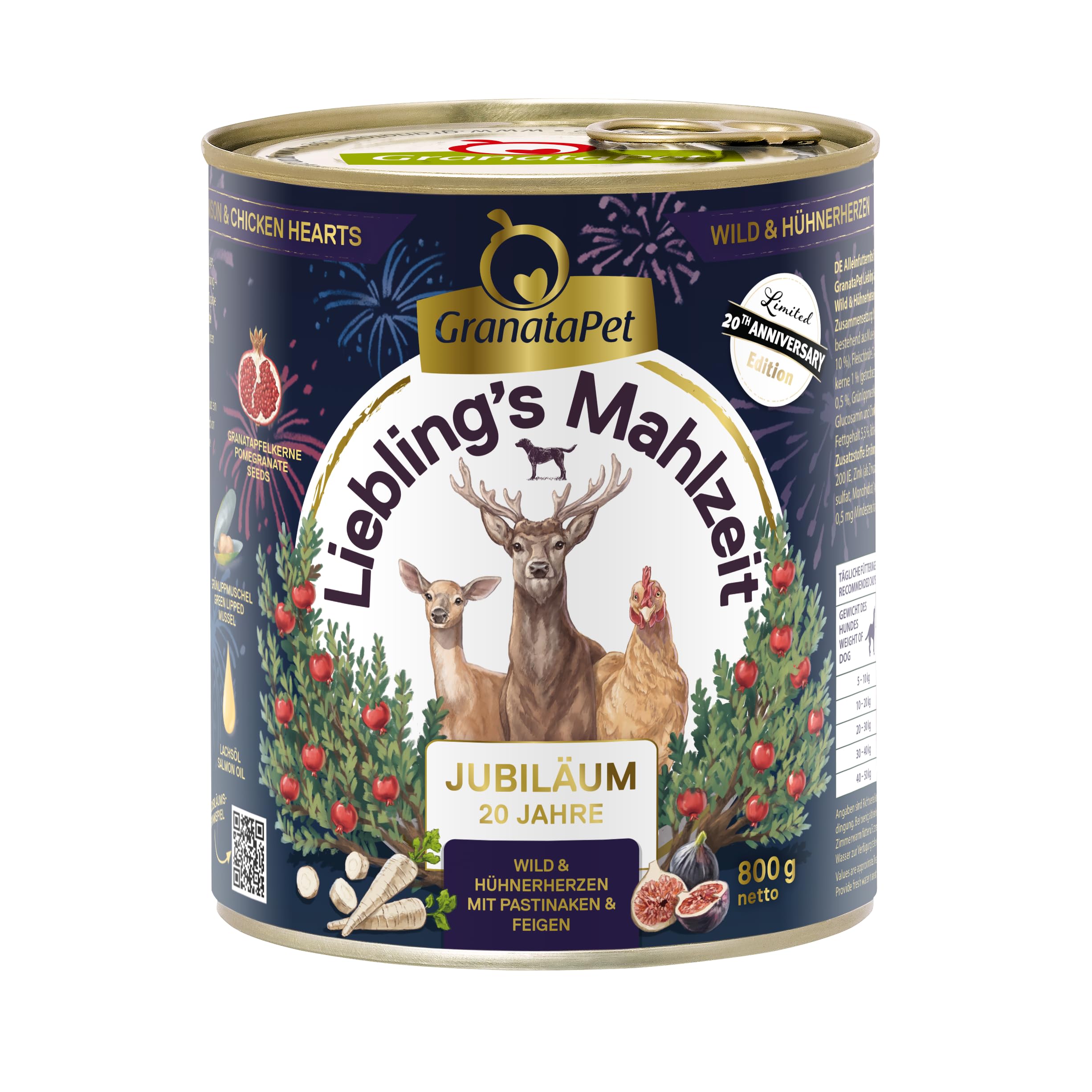 GranataPet Liebling's Mahlzeit Multipack 2, Nassfutter für Hunde im Probierpaket, Alleinfuttermittel ohne Getreide, Hundefutter mit hohem Fleischanteil & hochwertigen Ölen, 6 x 800 g