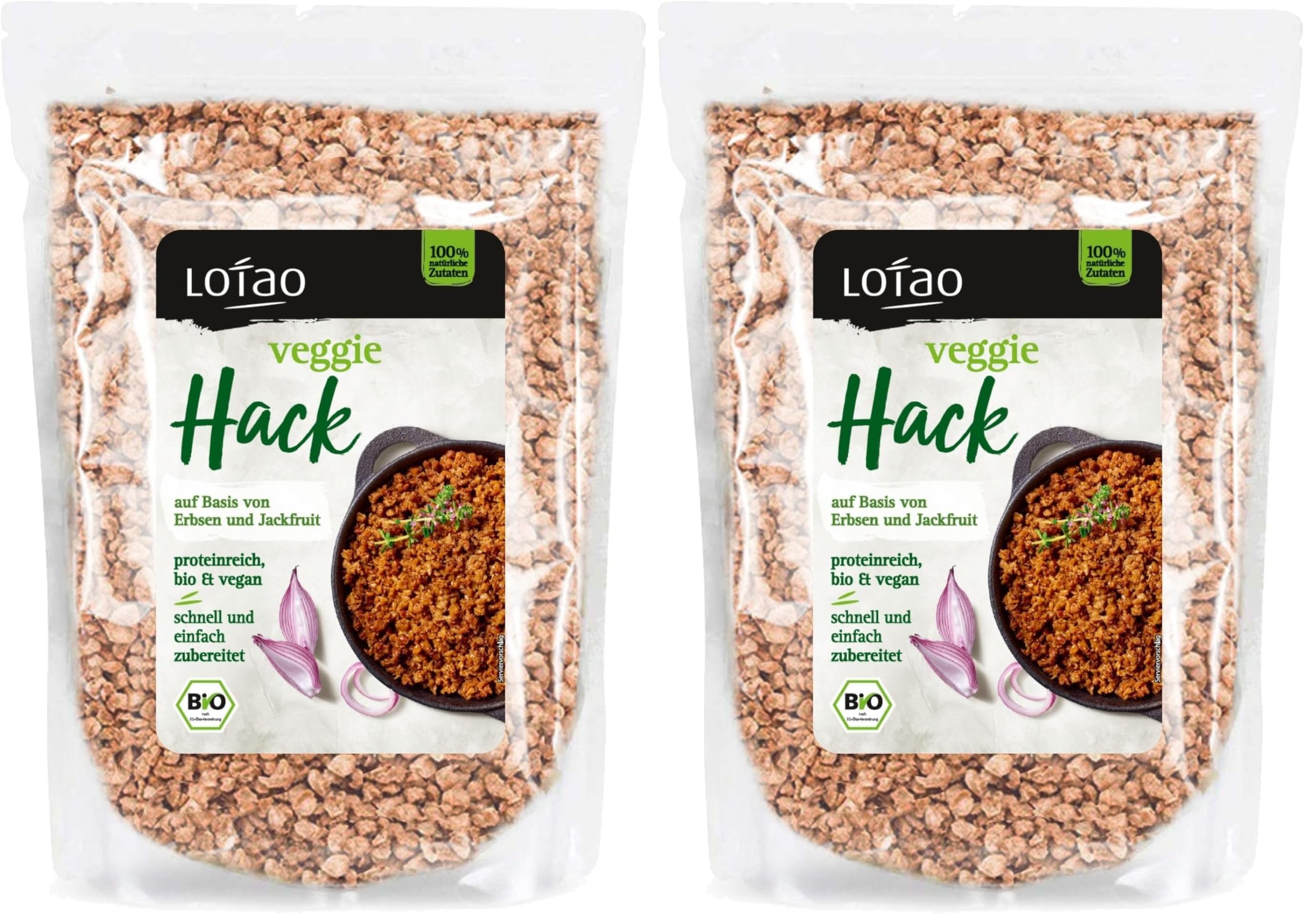 Lotao Veggie Hack – Bio, Vegan, Proteinreich – 1000g Hack auf Erbsenprotein-Basis mit Jackfruit – Perfekt für Bolognese, Burger, Braten & vieles mehr