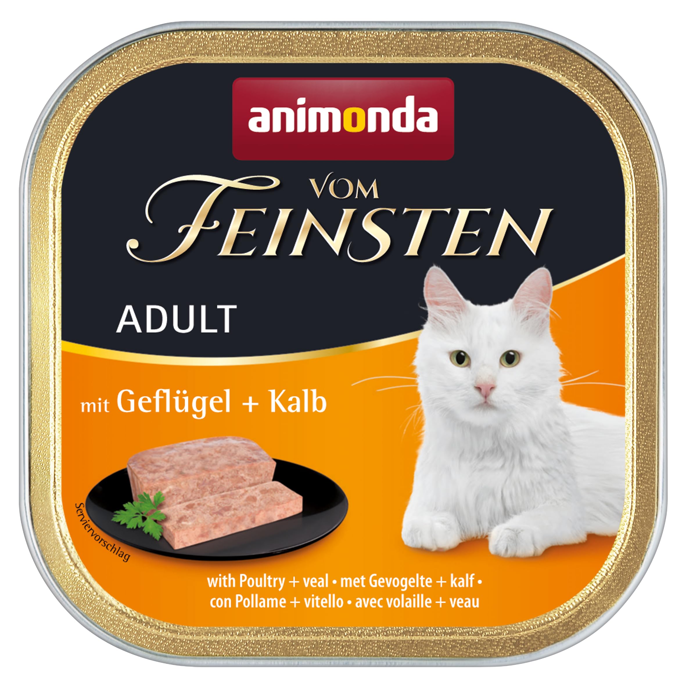 animonda Vom Feinsten Adult Vielfalt (32 x 100 g), Nassfutter für ausgewachsene Katzen, Katzenfutter ohne Getreide und Zucker, mit 100 % frischen, fleischlichen Zutaten