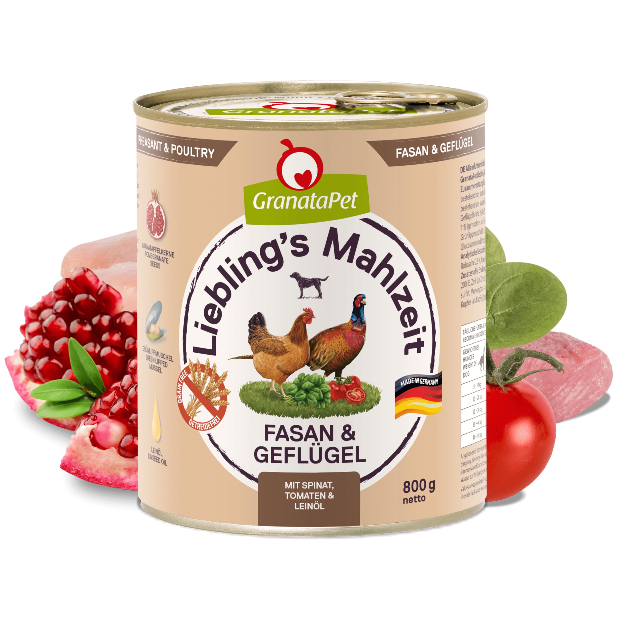 GranataPet Liebling's Mahlzeit Multipack 2, Nassfutter für Hunde im Probierpaket, Alleinfuttermittel ohne Getreide, Hundefutter mit hohem Fleischanteil & hochwertigen Ölen, 6 x 800 g