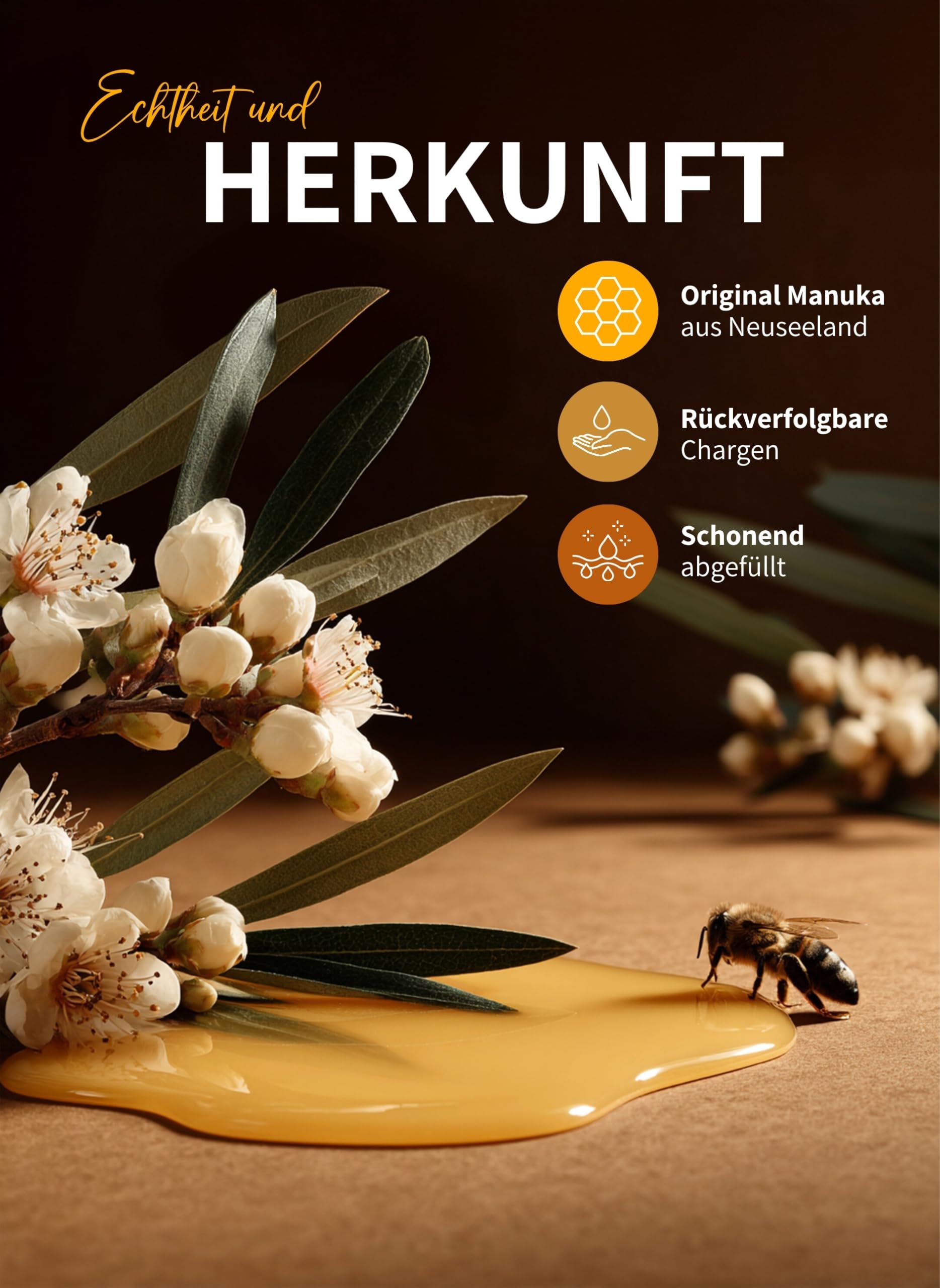 bedrop Manuka Honig mit MGO 500+ XXL Glas - 100% echter Premium Manukahonig aus Neuseeland mit zertifiziertem Methylglyoxal Gehalt (Analyse-Zertifikat) - 140g