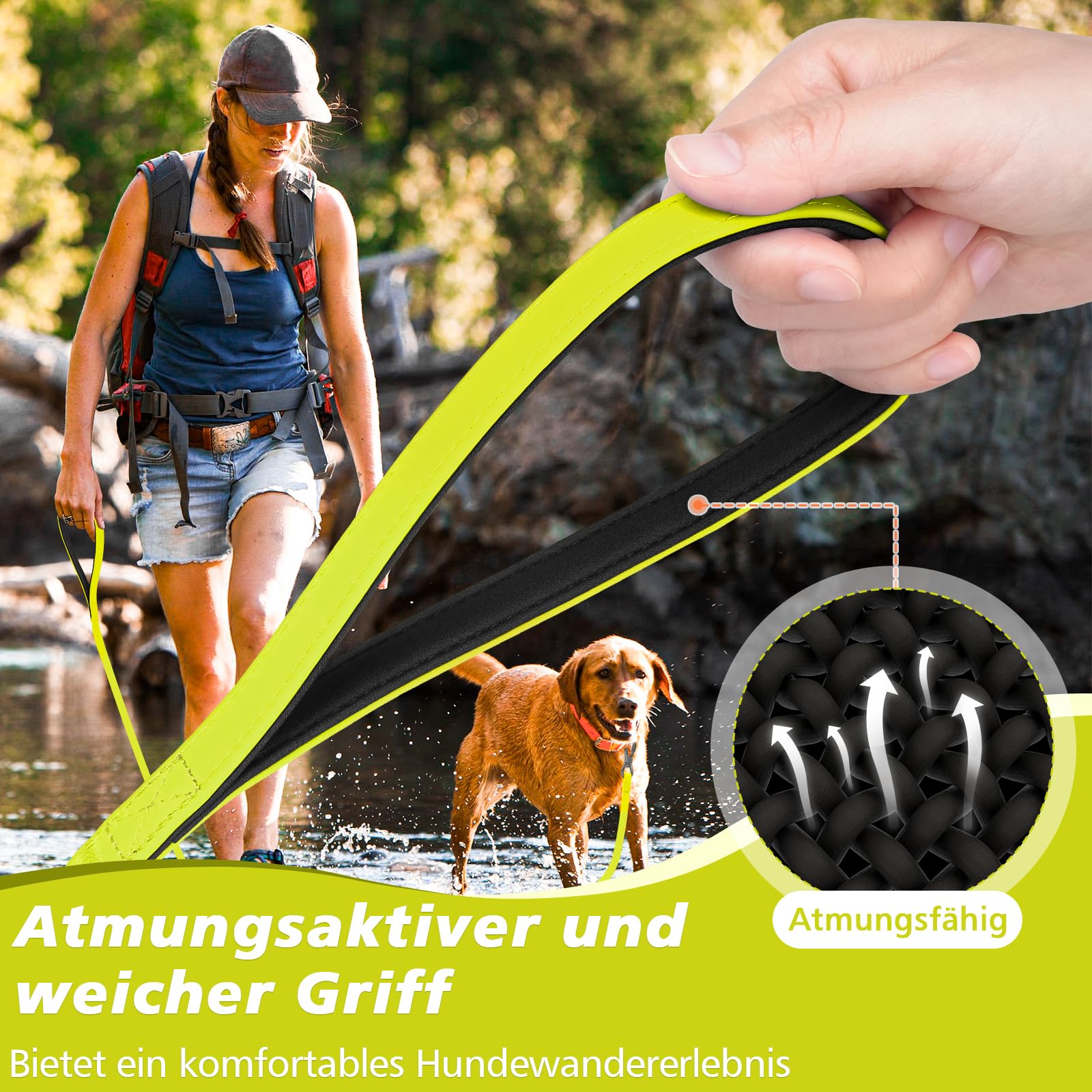 X XBEN Wasserdicht Schleppleine für Hunde,3M 5M 10M 15M 20M 30M Gummierte Schleppleine mit Abschließbarer Karabine,Wasserfest Hundeleine Laufleine für Große bis Kleine Hunde,Robuste Trainingsleine