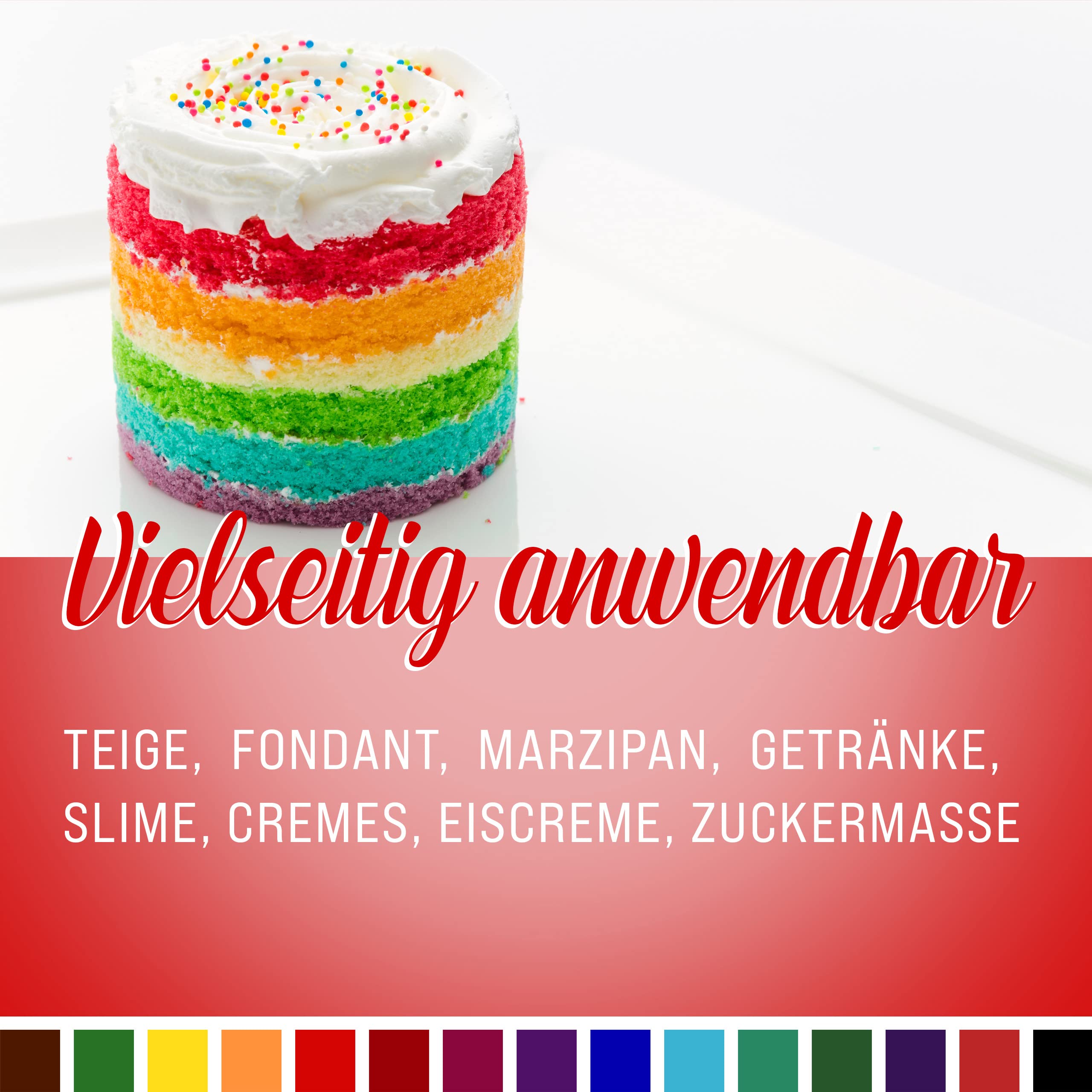 Belissia Lebensmittelfarbe Set – 8x10ml flüssig & hochkonzentriert – Lebensmittelechte Speisefarbe zum Backen, Kochen, Fondant & DIY - vegan, stark färbend, geschmacksneutral