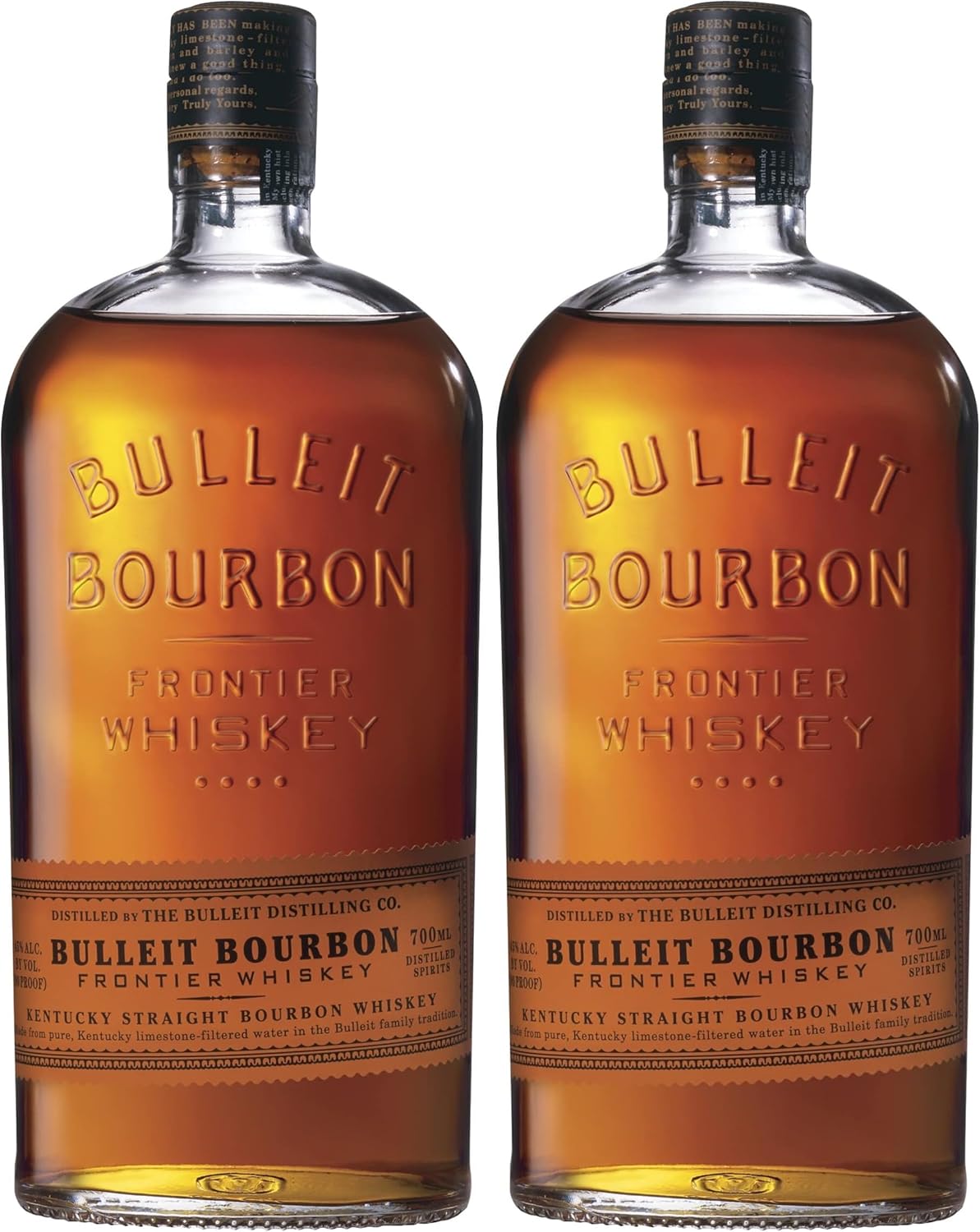 Bulleit Bourbon Frontier, American High Rye Whiskey, Geschenkempfehlung für Freunde & die Liebsten, handverlesene Kentucky Tradition, 45% vol, 700ml Einzelflasche