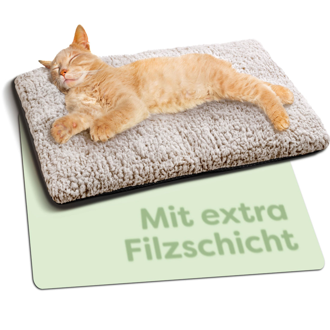 Knupis Selbstheizende Decke für Katzen Grau 60x45cm – Weich & kuschelige Katzendecke – Waschbarer Bezug – Mit Rutschfester Unterseite – Heizdecke für Katzen – Wärmekissen Katze – Grau