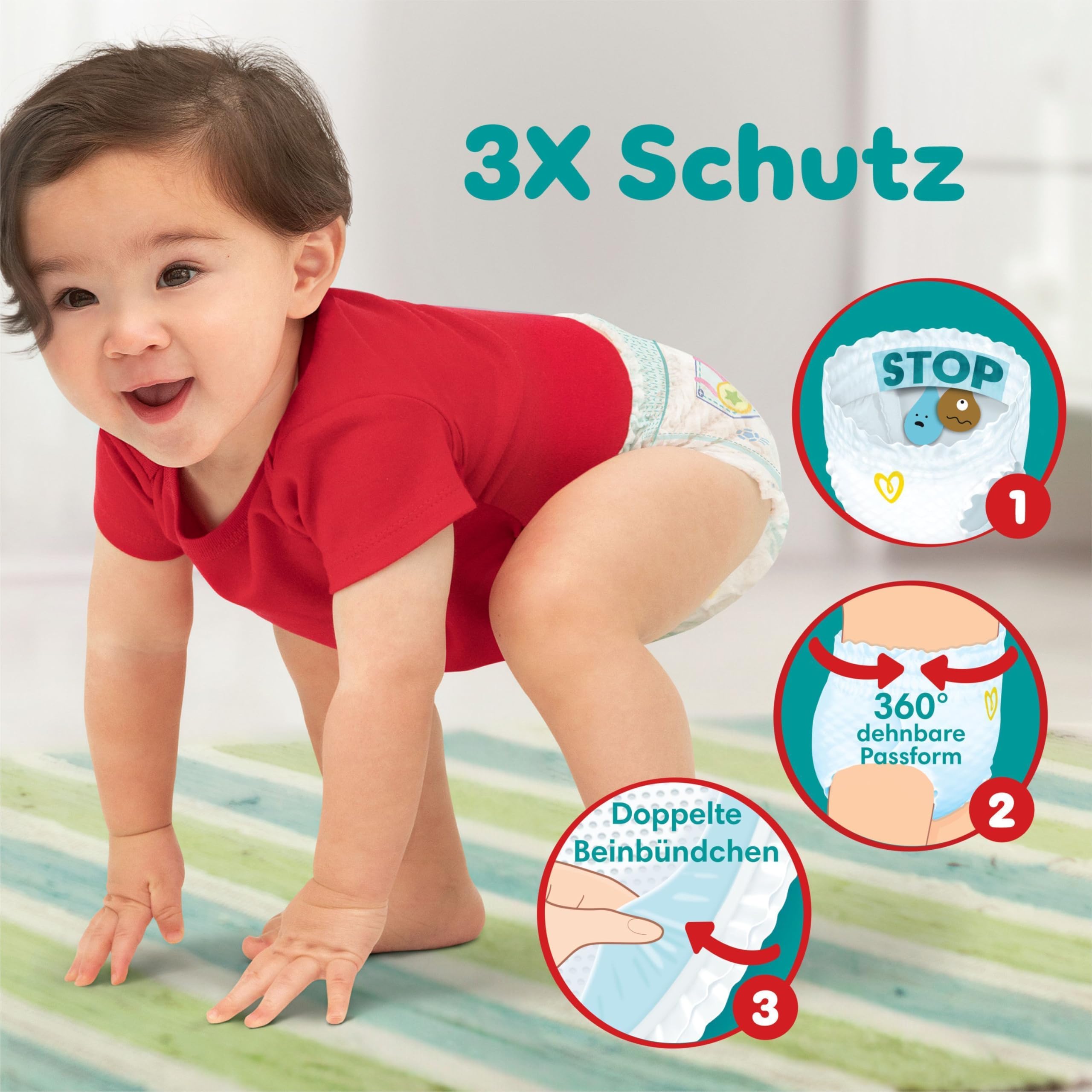 Pampers Baby-Dry Pants Größe 5, 160 Stück, 11kg-17kg, 360° auslaufsichere Passform für Tag und Nacht