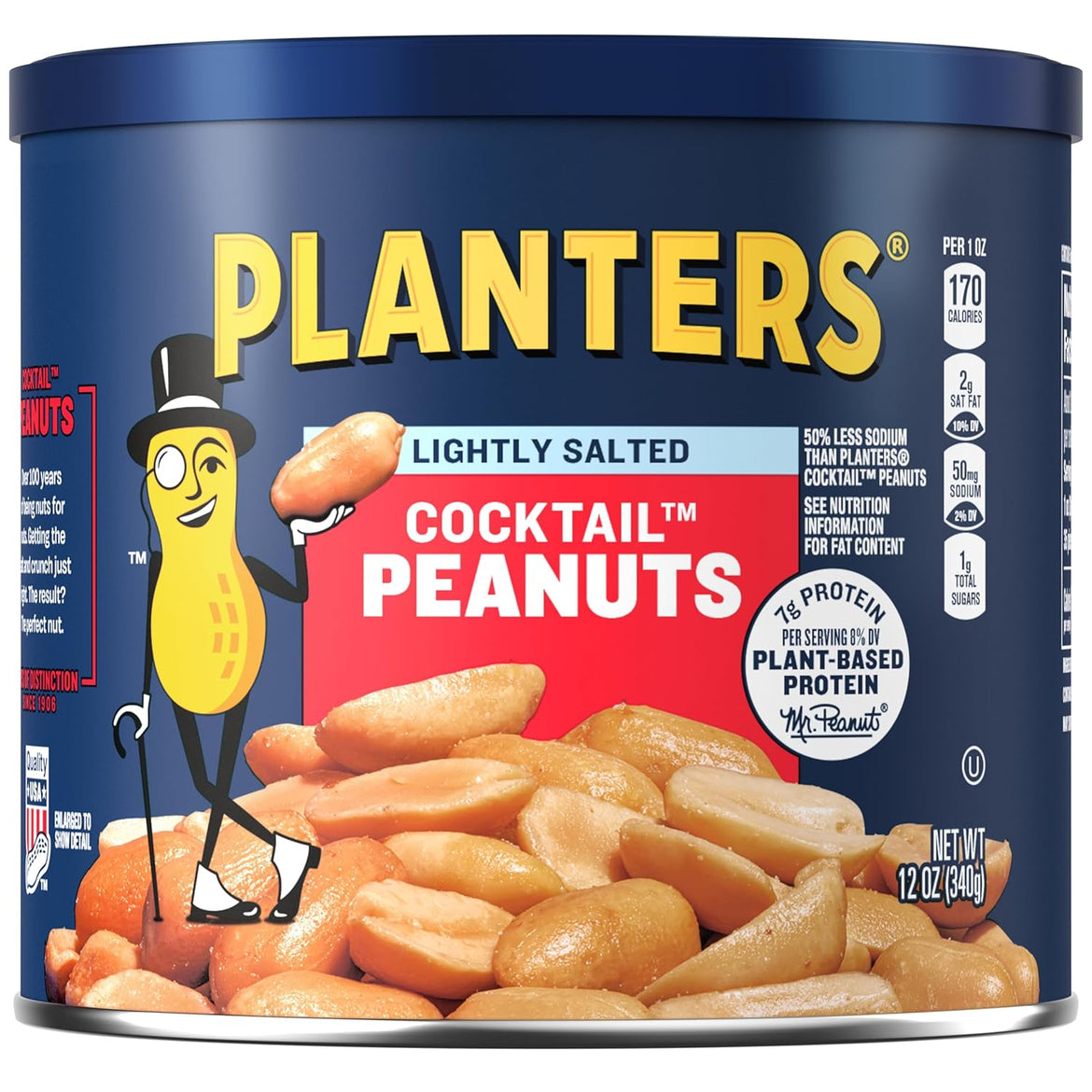 PLANTERS Redskin Spanish Peanuts, Roasted Salted Peanuts 12.5 oz Jars (Pack of 6)