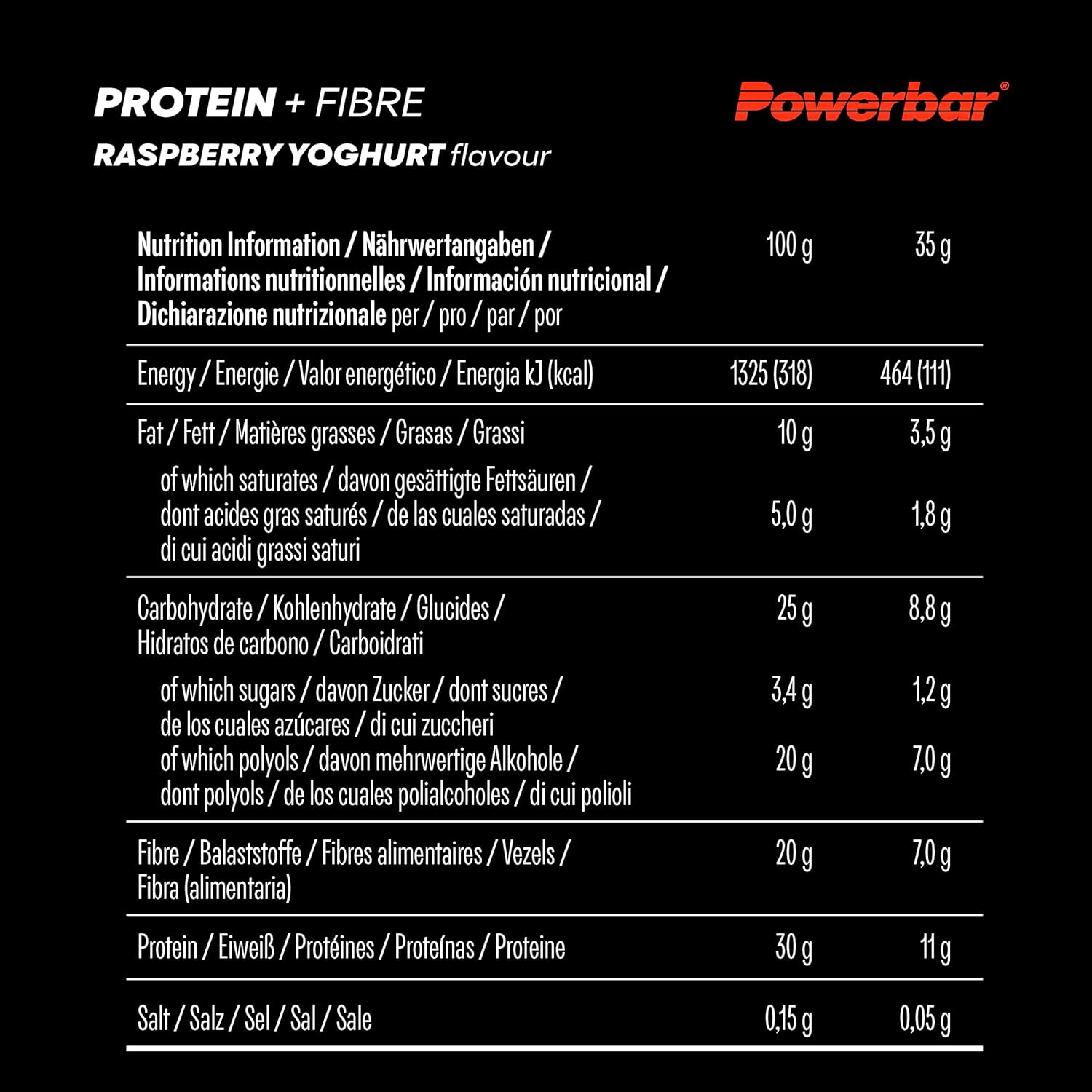Powerbar - Protein Plus - Low Sugar - Chocolate-Brownie - 30x35g - Riegel mit nur 107 Kcal - Fitnessriegel mit Ballaststoffen