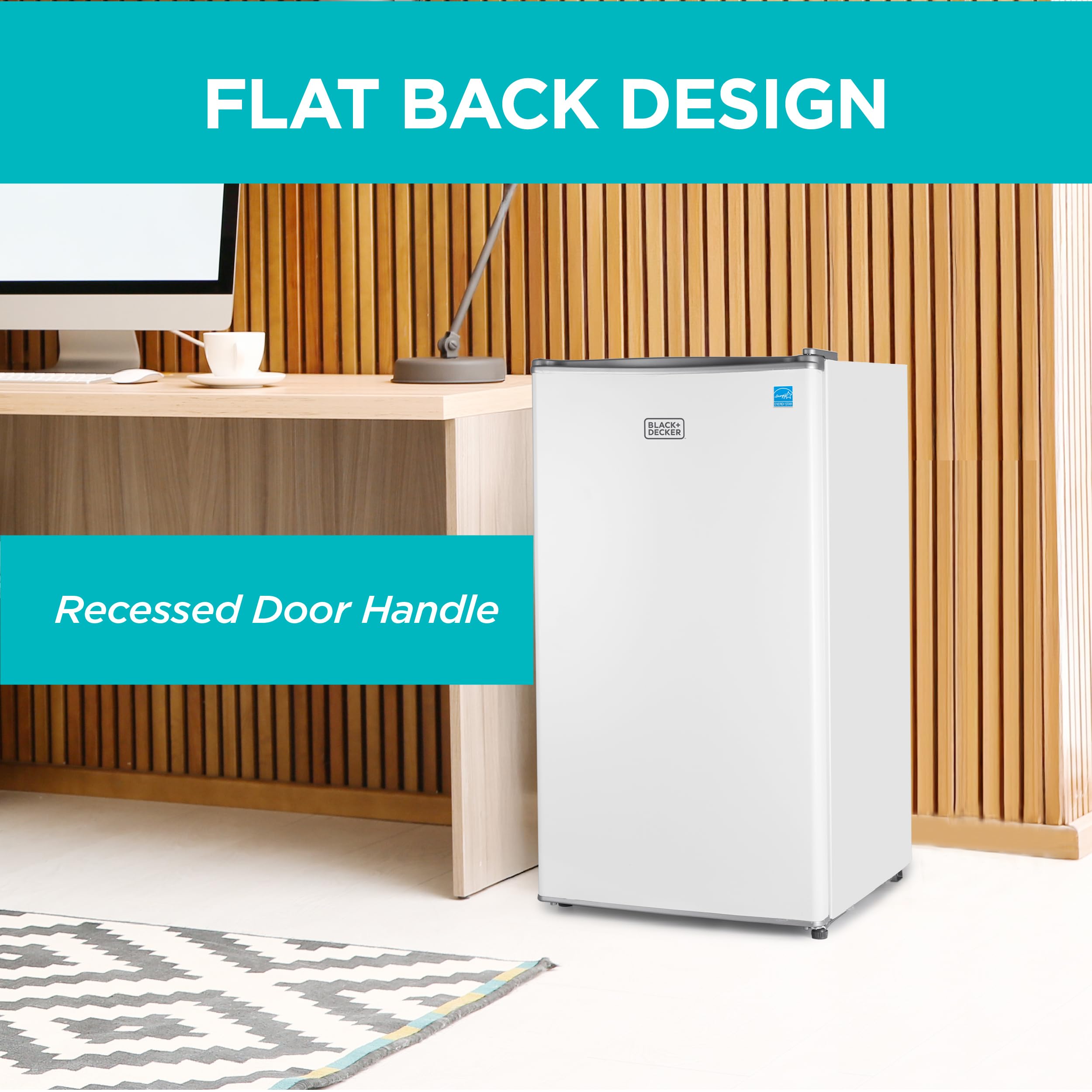 BLACK+DECKER 1.7 Cu. Ft. Compact Refrigerator, ENERGY STAR Certified, Single Door Mini Fridge with Chiller Compartment, Personal Fridge for Home or Dorm Room, R600a Refrigerant, BCRK17W, White