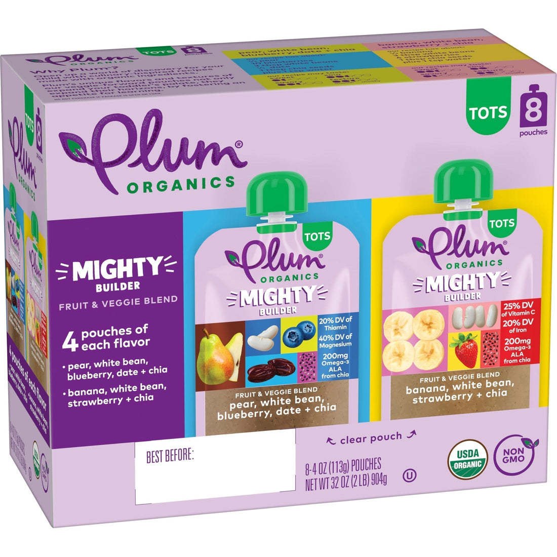 Plum Organics Variety Pack, 12+ Months – Toddler’s Flavor Expedition – Mighty Builder Organic Fruit & Veggie Pouches – 4 oz Pouch, Pack of 18 (Amazon Exclusive)