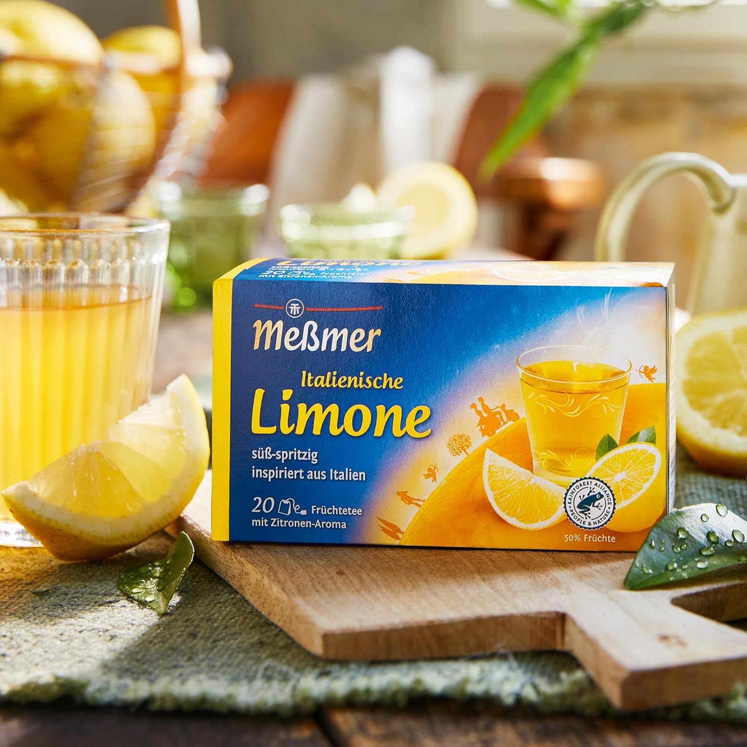 Meßmer Ländertee | Italienische Limone | Früchtetee mit Zitronen-Aroma | 20 Teebeutel | süß-spritzig