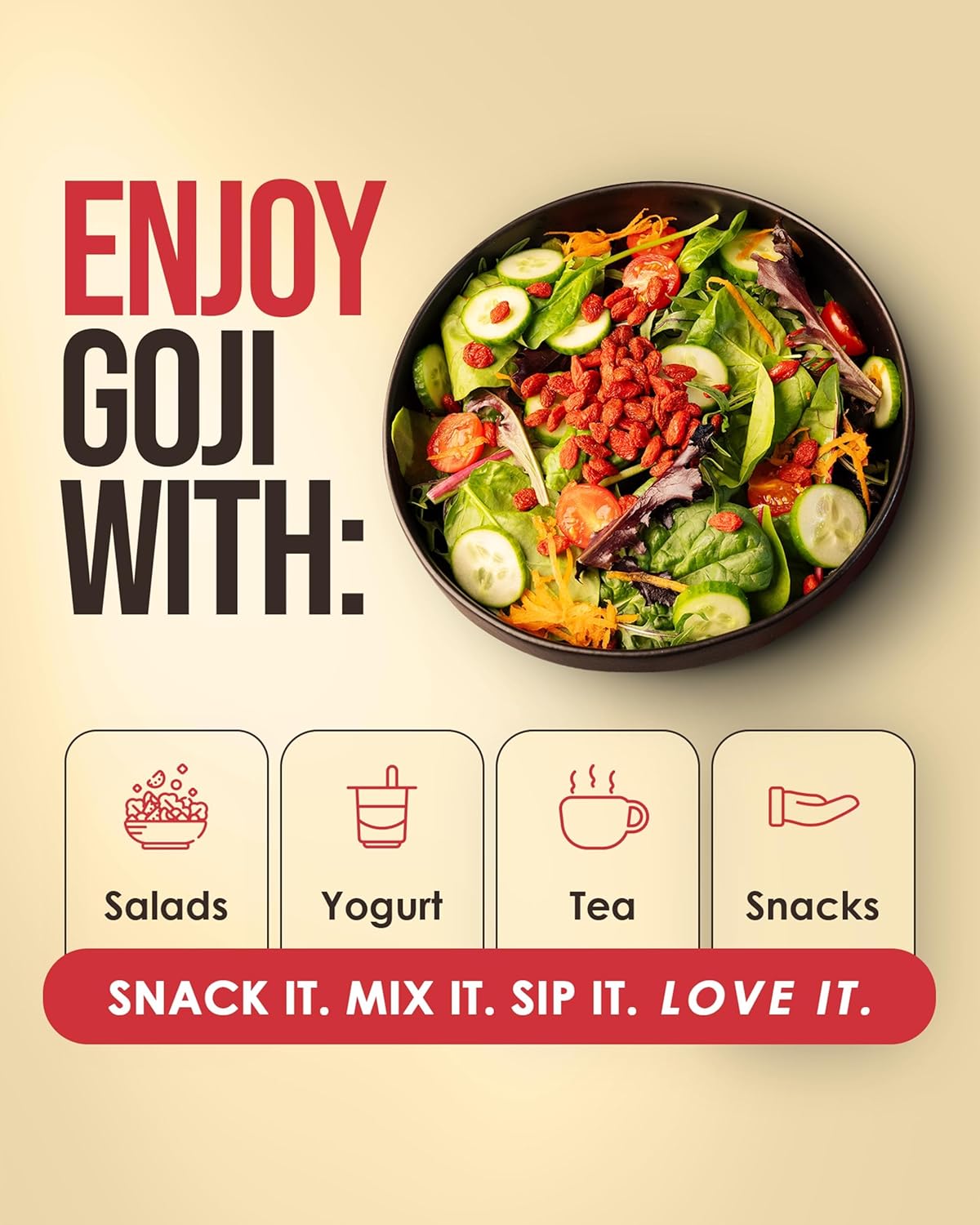 Nutrient Elements Goji Berries – 2 lb/32 oz – USDA Organic, Raw, Sun-Dried, Hand-Picked – Extra Large Dried Berries – Resealable Bag – Naturally Grown, No Additives