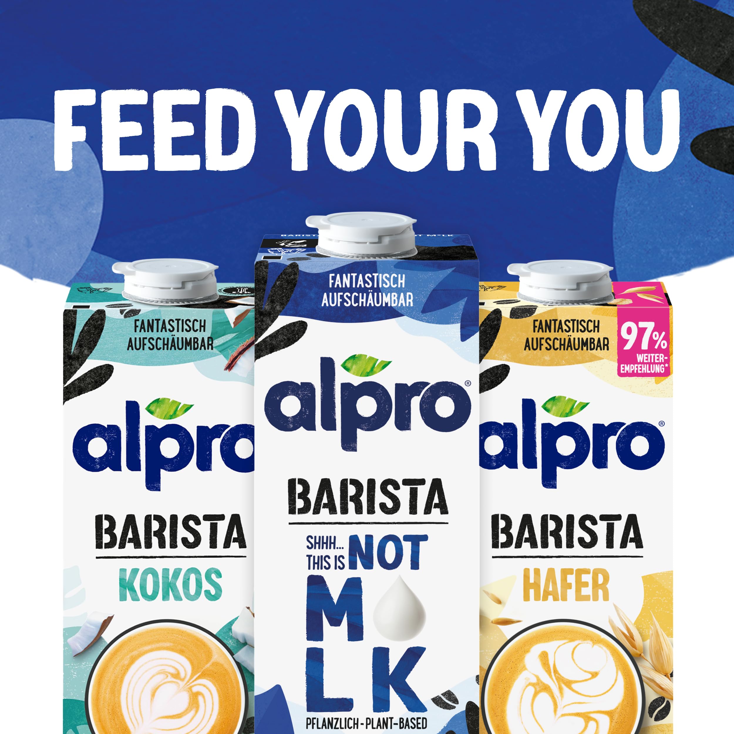 Alpro Barista Kokos – Zum Aufschäumen – 100 Prozent pflanzlich, vegan und milchfrei – Von Natur aus laktosefrei – Reich an Calcium und Vitaminen – 8 x 1 L