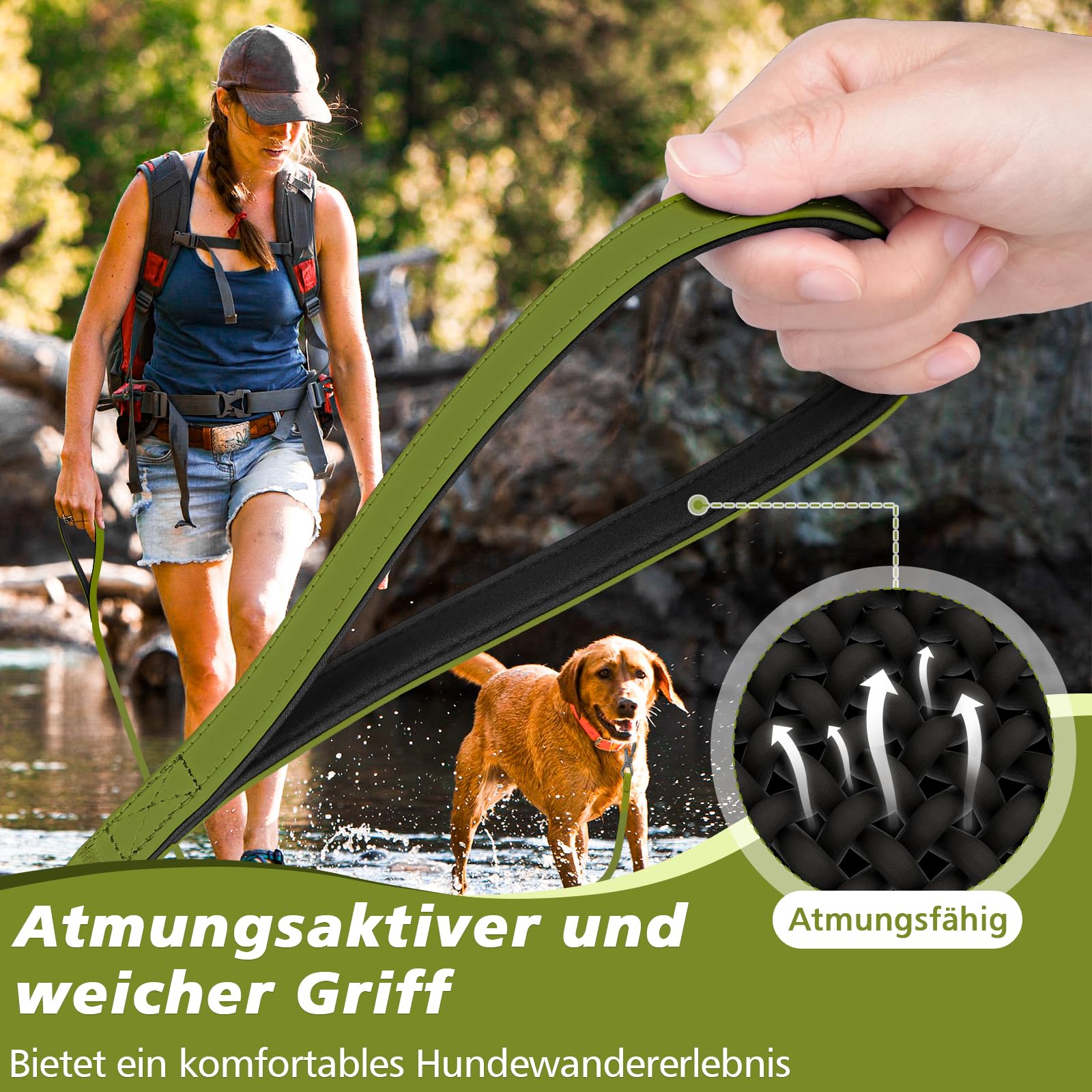 X XBEN Wasserdicht Schleppleine für Hunde,3M 5M 10M 15M 20M 30M Gummierte Schleppleine mit Abschließbarer Karabine,Wasserfest Hundeleine Laufleine für Große bis Kleine Hunde,Robuste Trainingsleine