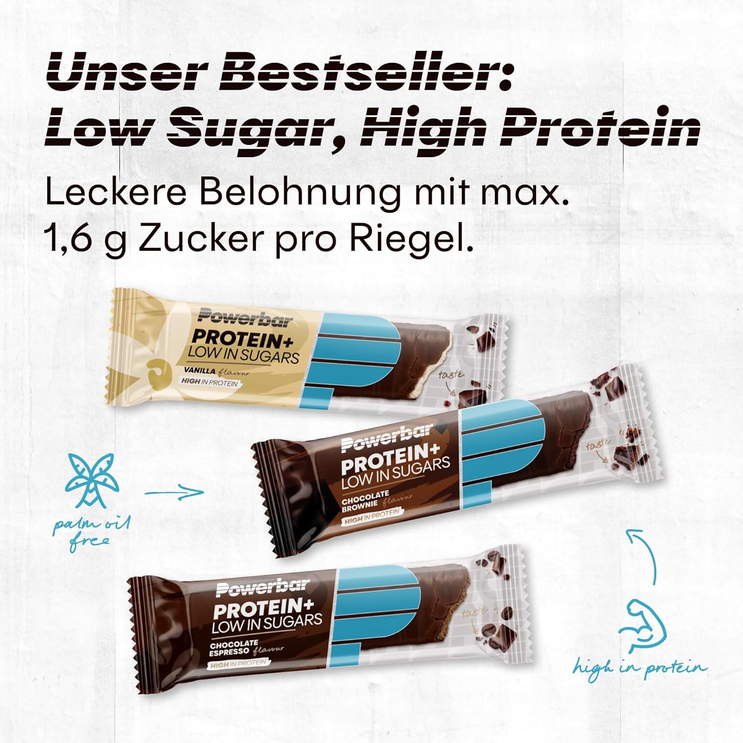 Powerbar - Protein Plus - Low Sugar - Chocolate-Brownie - 30x35g - Riegel mit nur 107 Kcal - Fitnessriegel mit Ballaststoffen