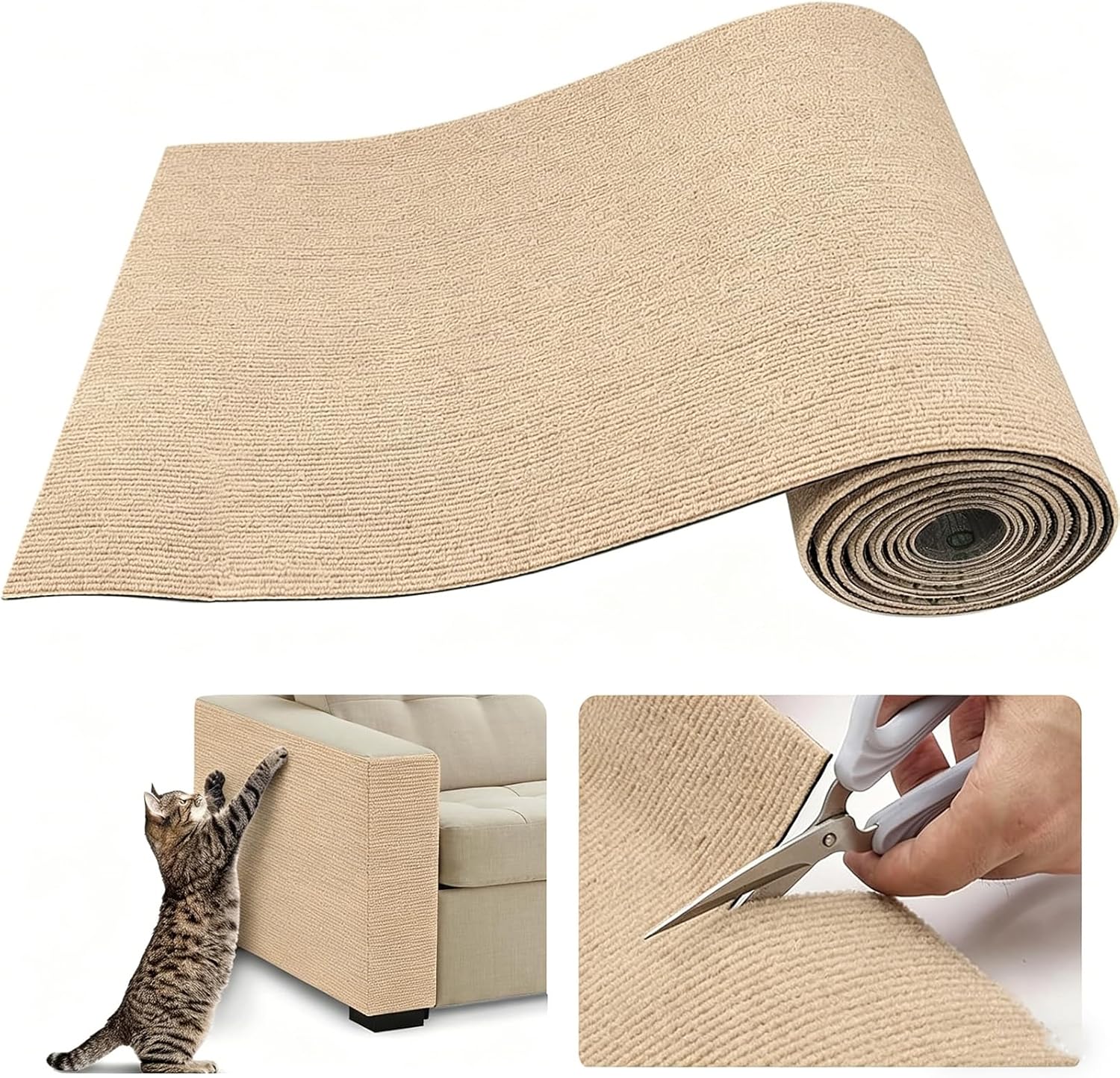 Selbstklebende Kratzschutzmatte für Sofa & Wand, 40x200 cm kratzschutz Sofa Katze - Trimmbarer Schutz gegen Katzenkratzer Couch Schutz von DIY Krallen Katzenteppich